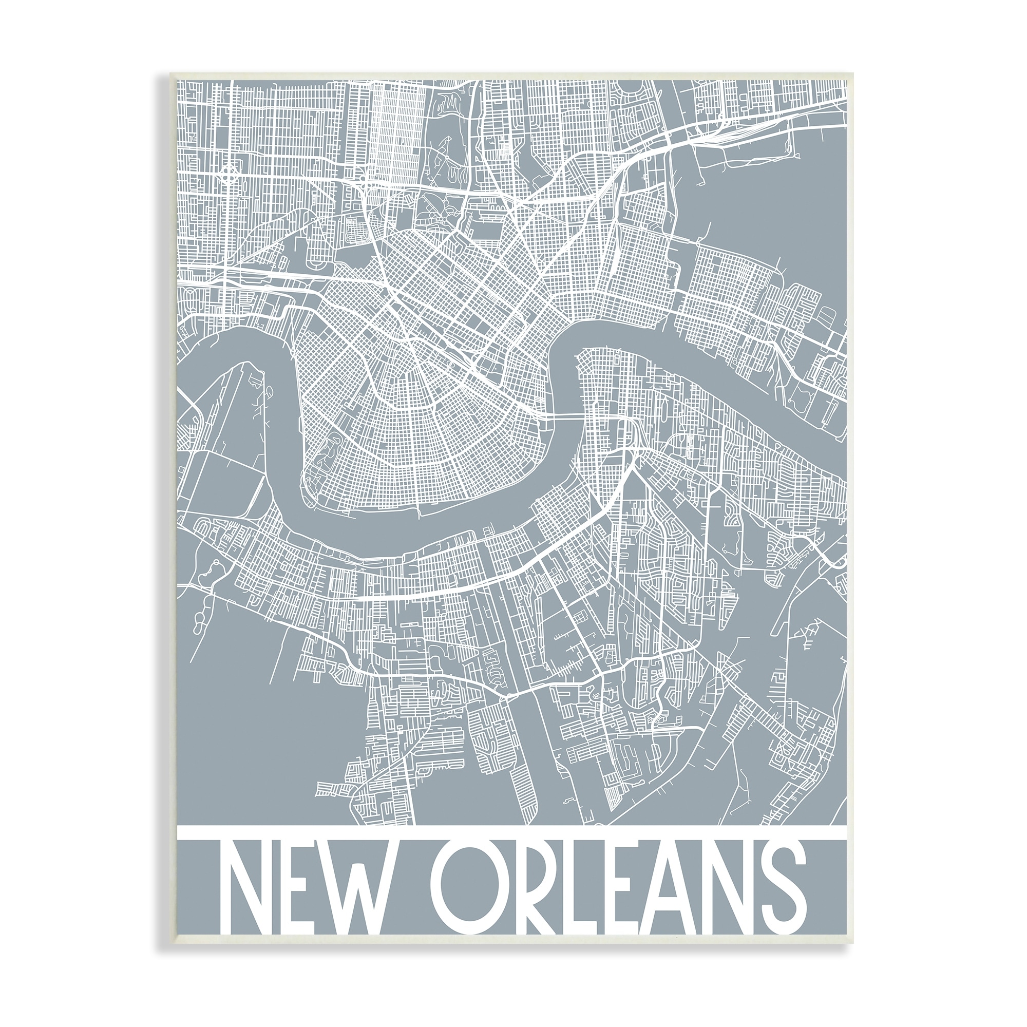 Stupell Industries New Orleans City Map Geometric Streets Transportation Louisiana, 10 x 15, Design by Daphne Polselli