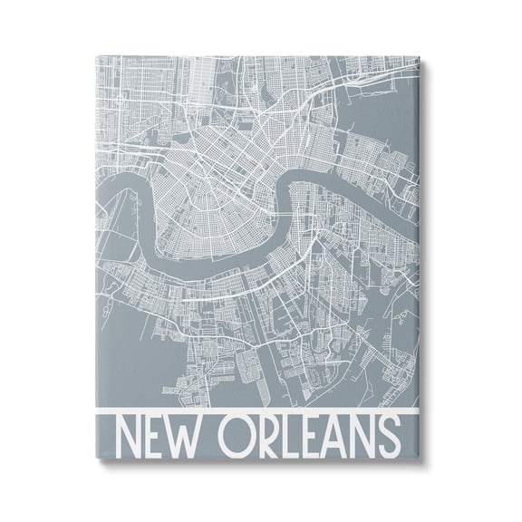 Stupell Industries New Orleans City Map Geometric Streets Transportation Louisiana, 16 x 20, Design by Daphne Polselli
