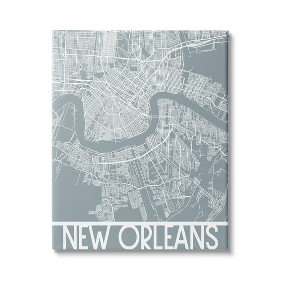 Stupell Industries New Orleans City Map Geometric Streets Transportation Louisiana, 16 x 20, Design by Daphne Polselli
