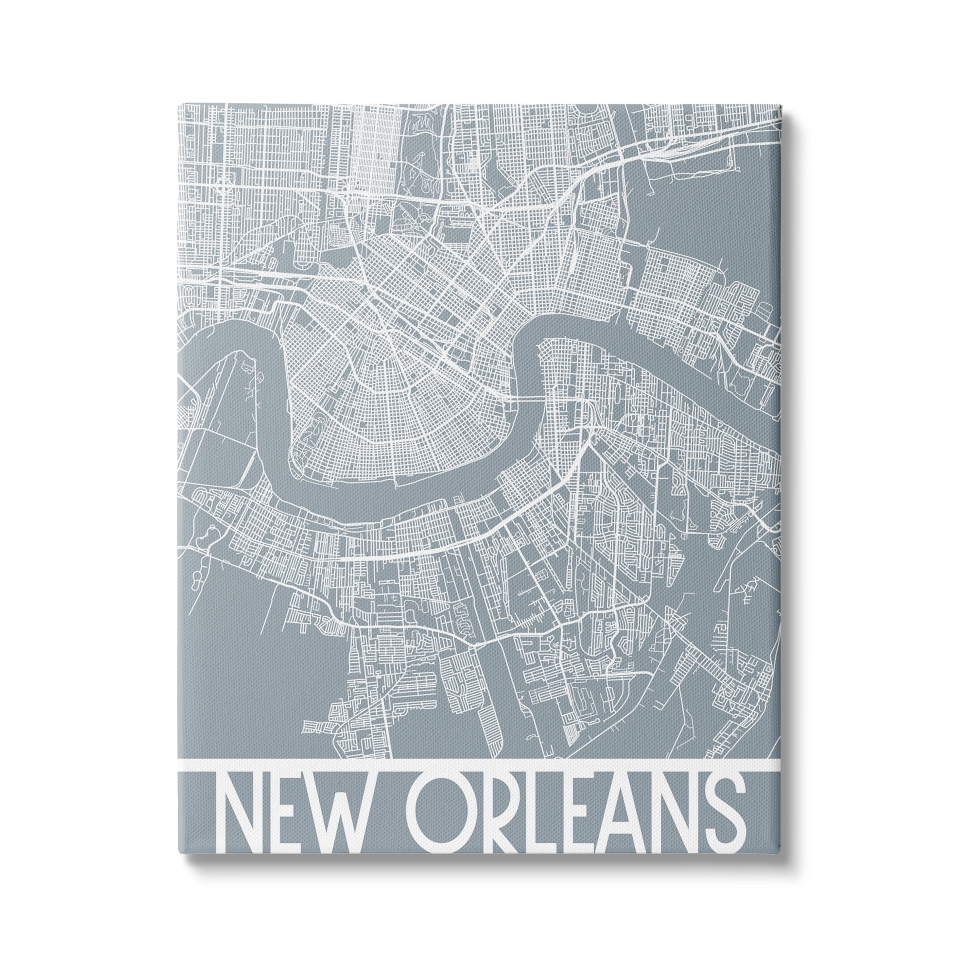 Stupell Industries New Orleans City Map Geometric Streets Transportation Louisiana, 24 x 30, Design by Daphne Polselli
