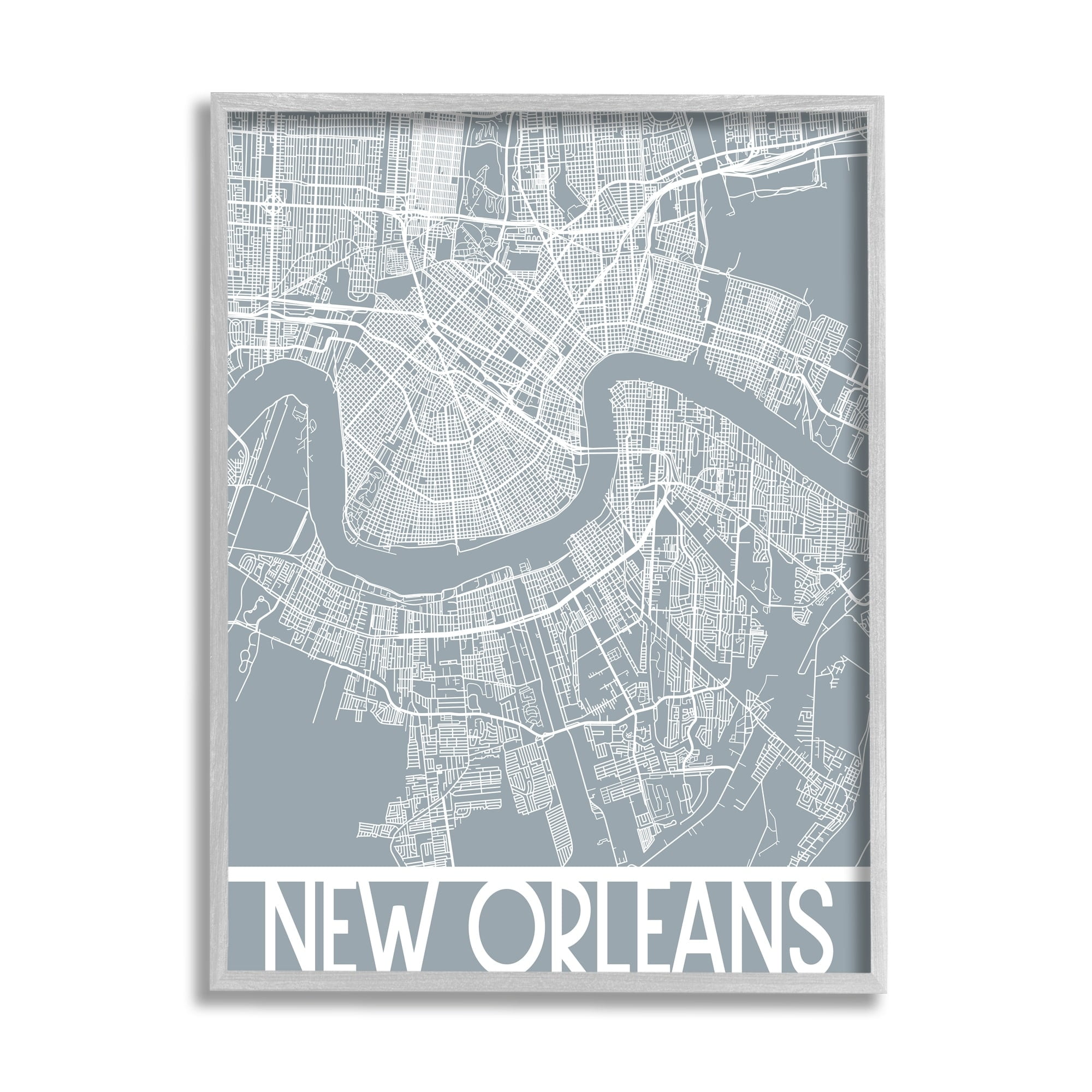 Stupell Industries New Orleans City Map Geometric Streets Transportation Louisiana, 24 x 30, Design by Daphne Polselli