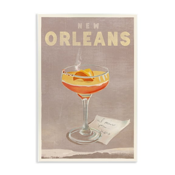 Stupell Industries New Orleans Cocktail Food & Beverage Painting Unframed Art Print Wall Art, 10 x 15