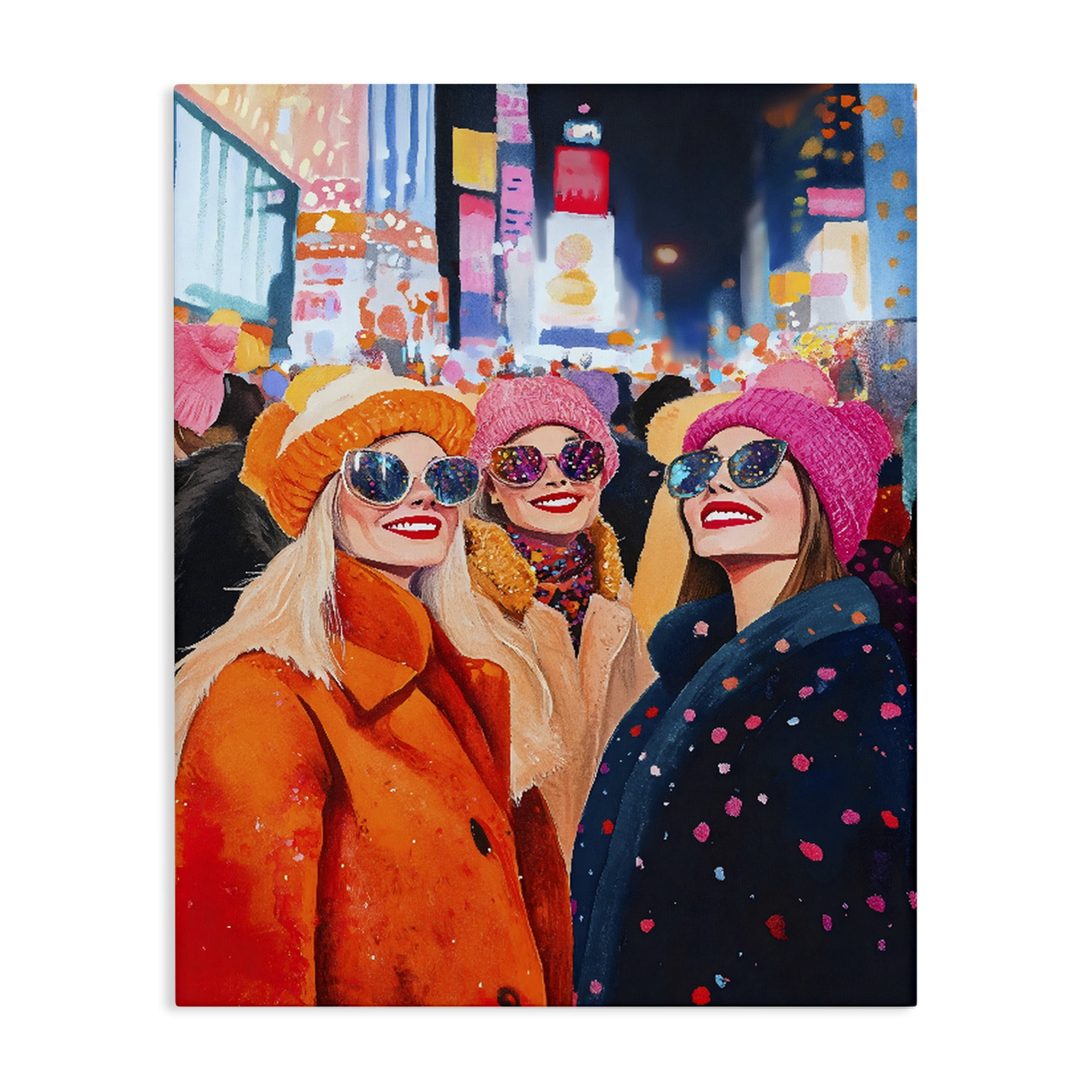 Stupell Industries New Year's Girls in City Canvas Wall Art, design by LSR Design Studio