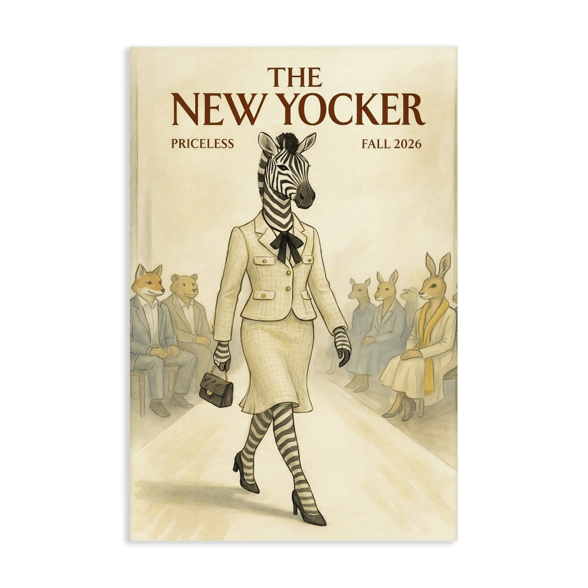 Stupell Industries New Yocker Zebra Model Canvas Wall Art, design by Grotto Studios