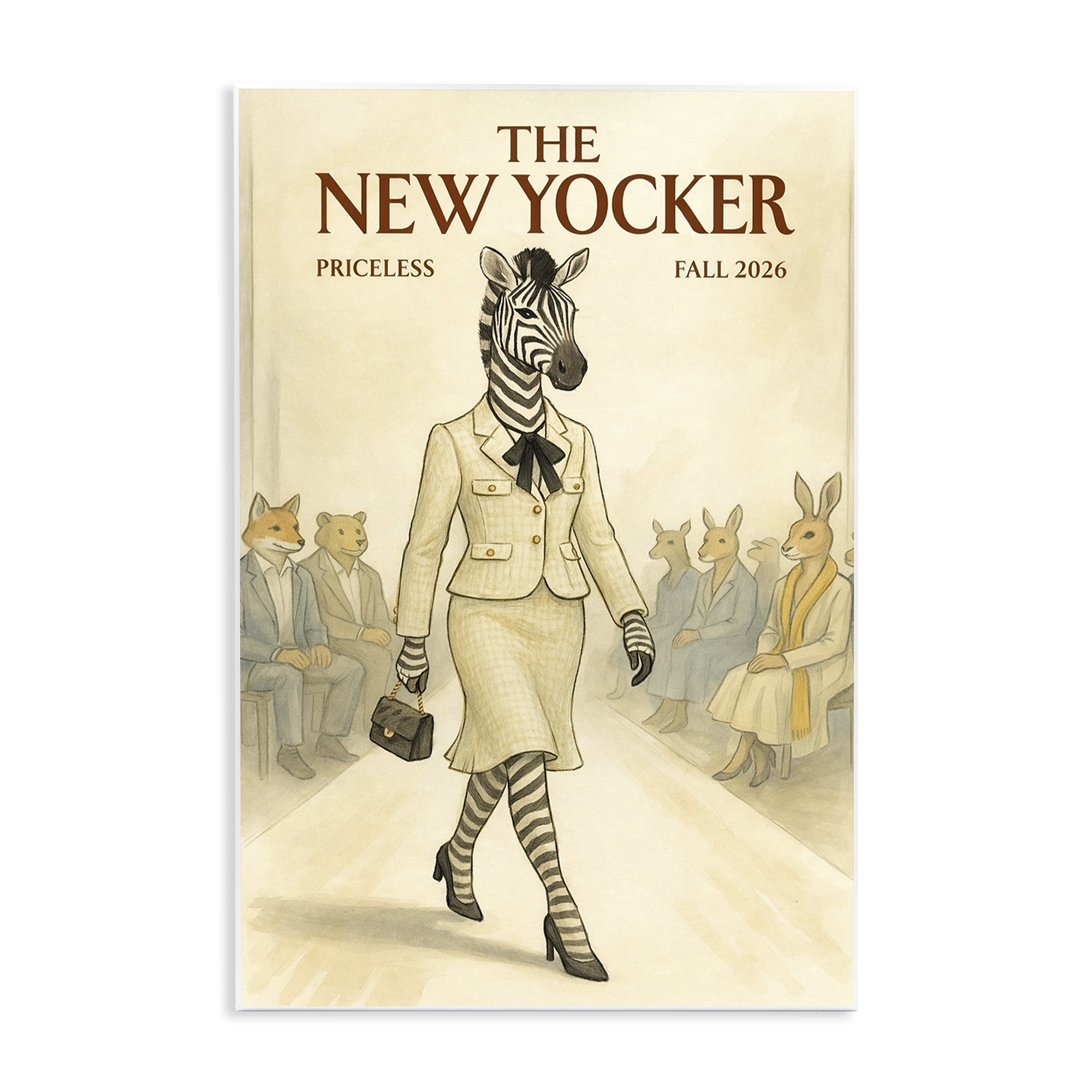 Stupell Industries New Yocker Zebra Model Wall Plaque Art, design by Grotto Studios