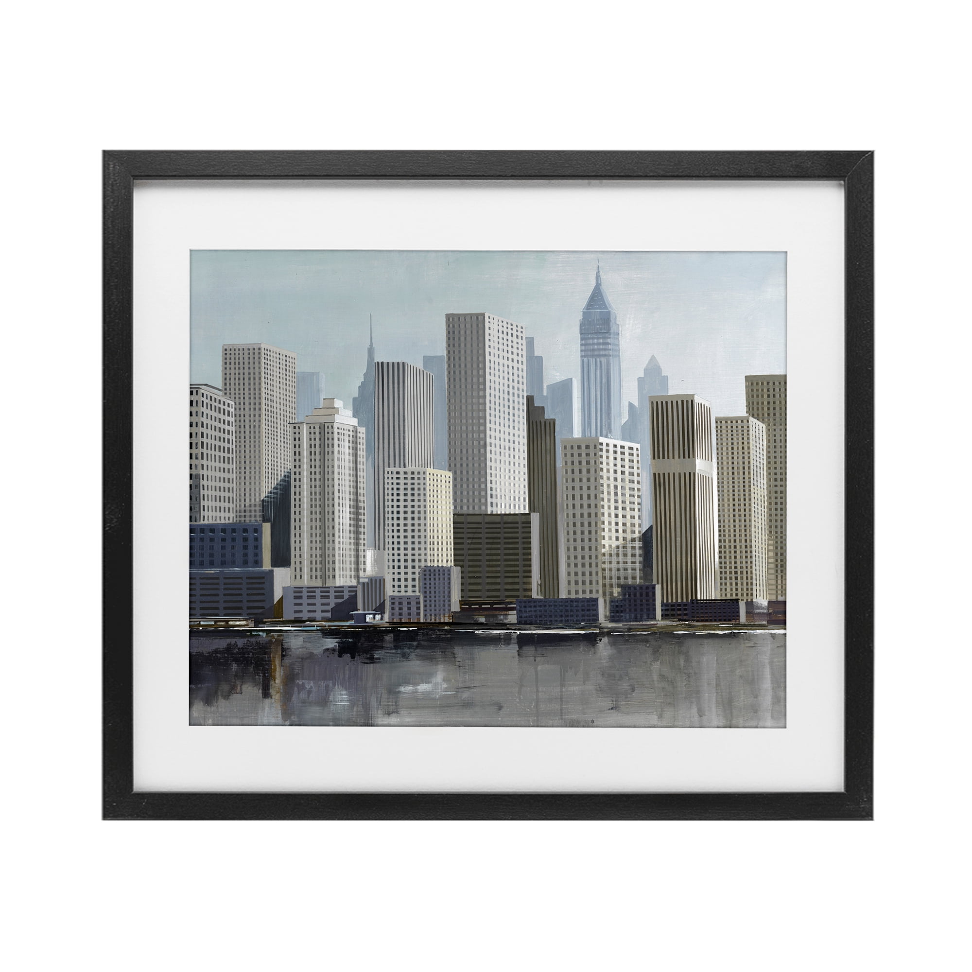 Stupell Industries New York City Sans Bridge Black Framed Print Under Glass, design by Lorenzo Collective