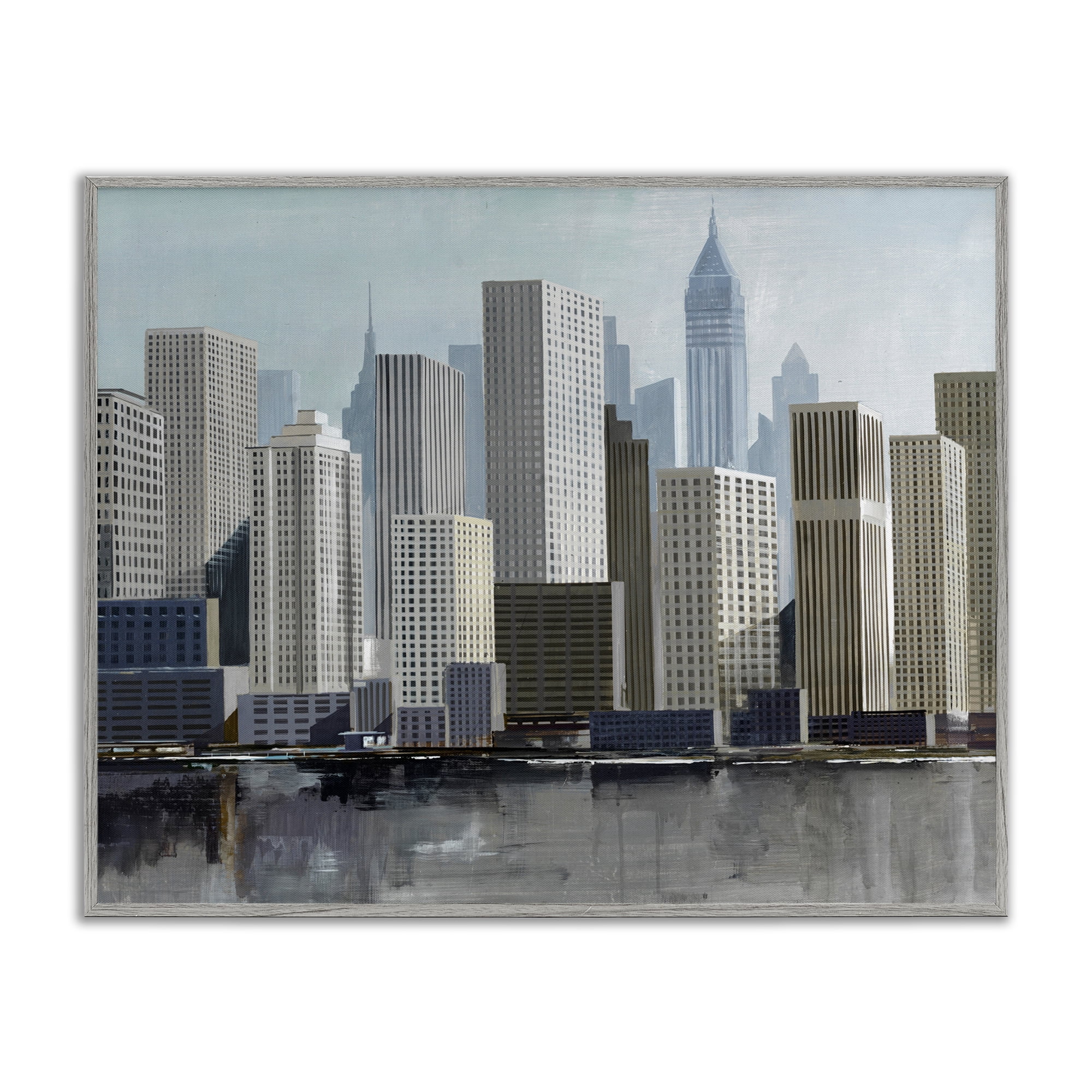 Stupell Industries New York City Sans Bridge Gray Framed Giclee Art, design by Lorenzo Collective