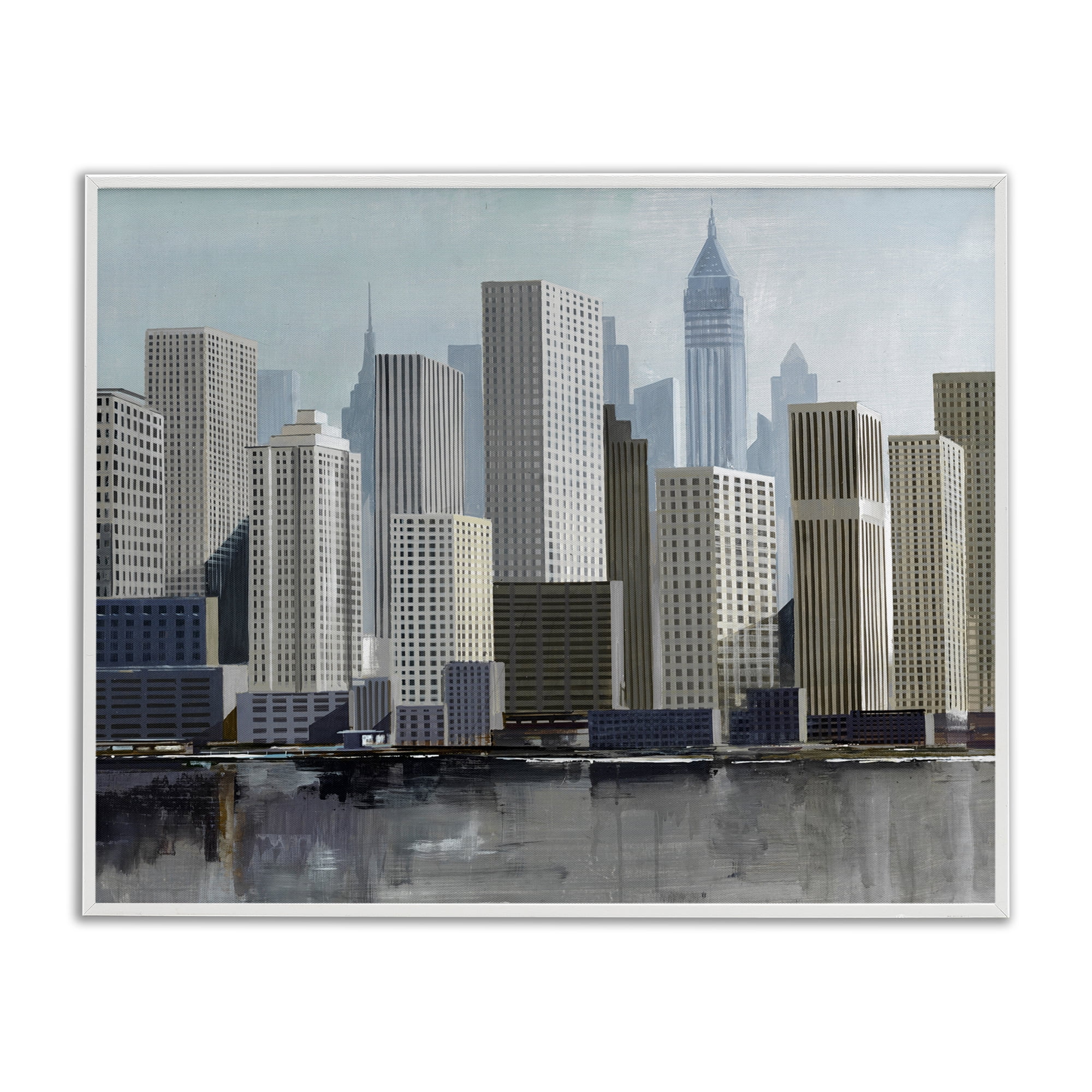 Stupell Industries New York City Sans Bridge White Framed Giclee Art, design by Lorenzo Collective