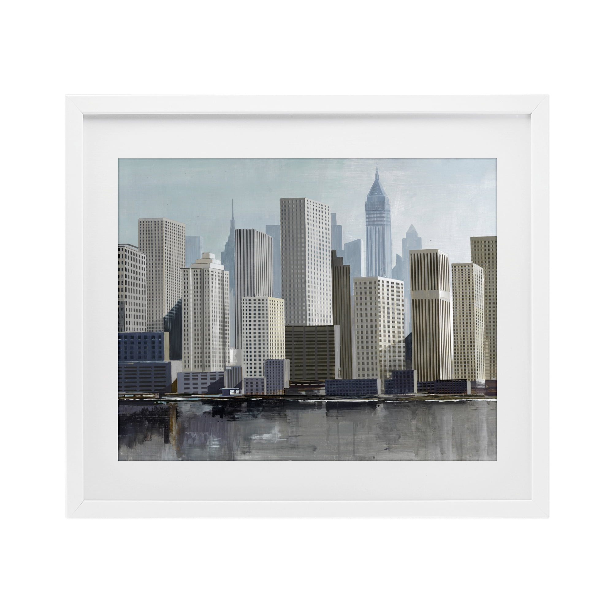 Stupell Industries New York City Sans Bridge White Framed Print Under Glass, design by Lorenzo Collective