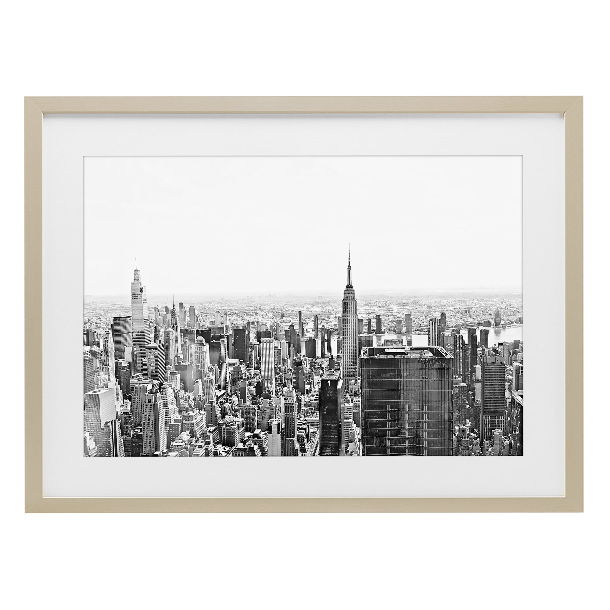 Stupell Industries New York City Scape View Birch Framed Print Under Glass, design by Kali Wilson