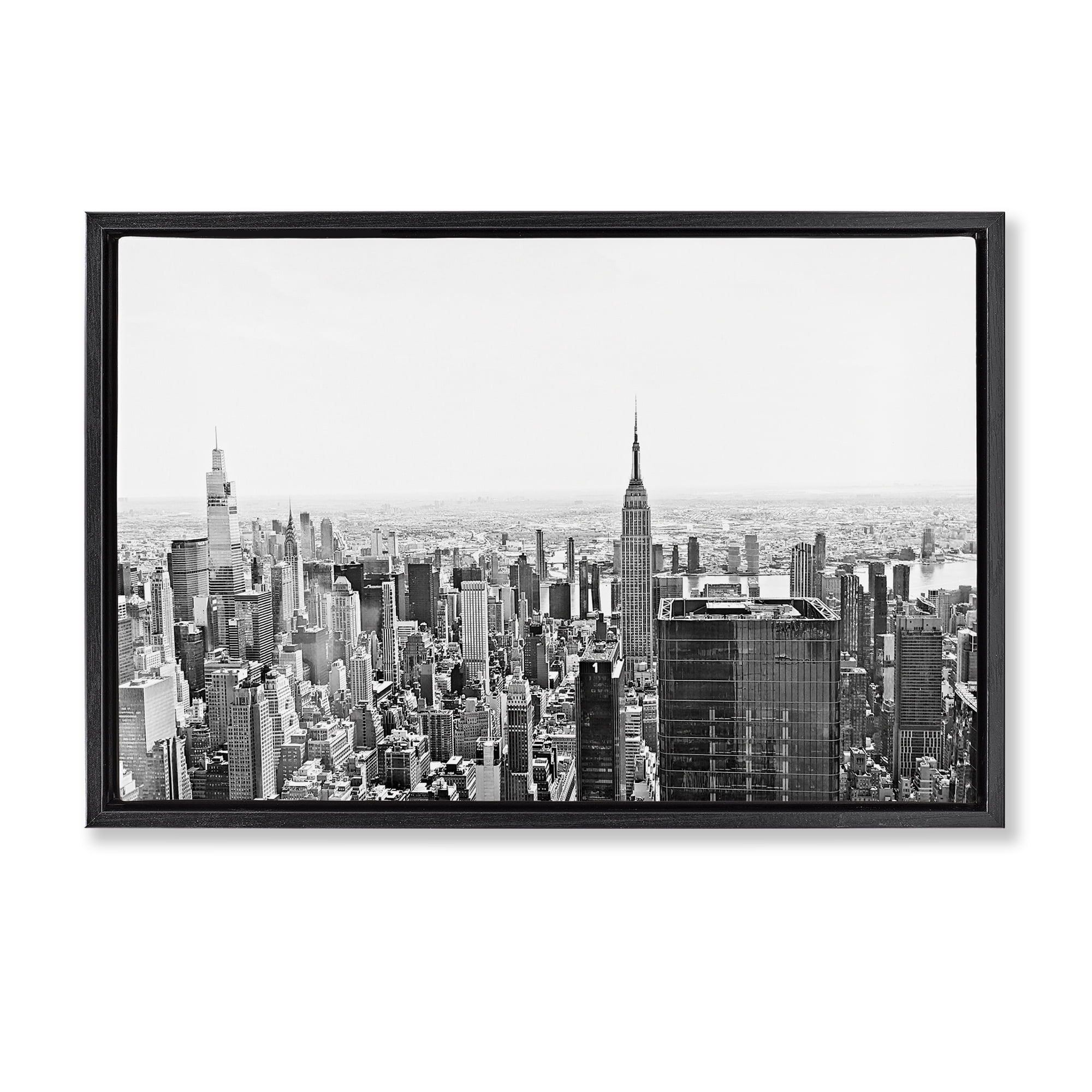 Stupell Industries New York City Scape View Black Framed Floater Canvas Wall Art, design by Kali Wilson