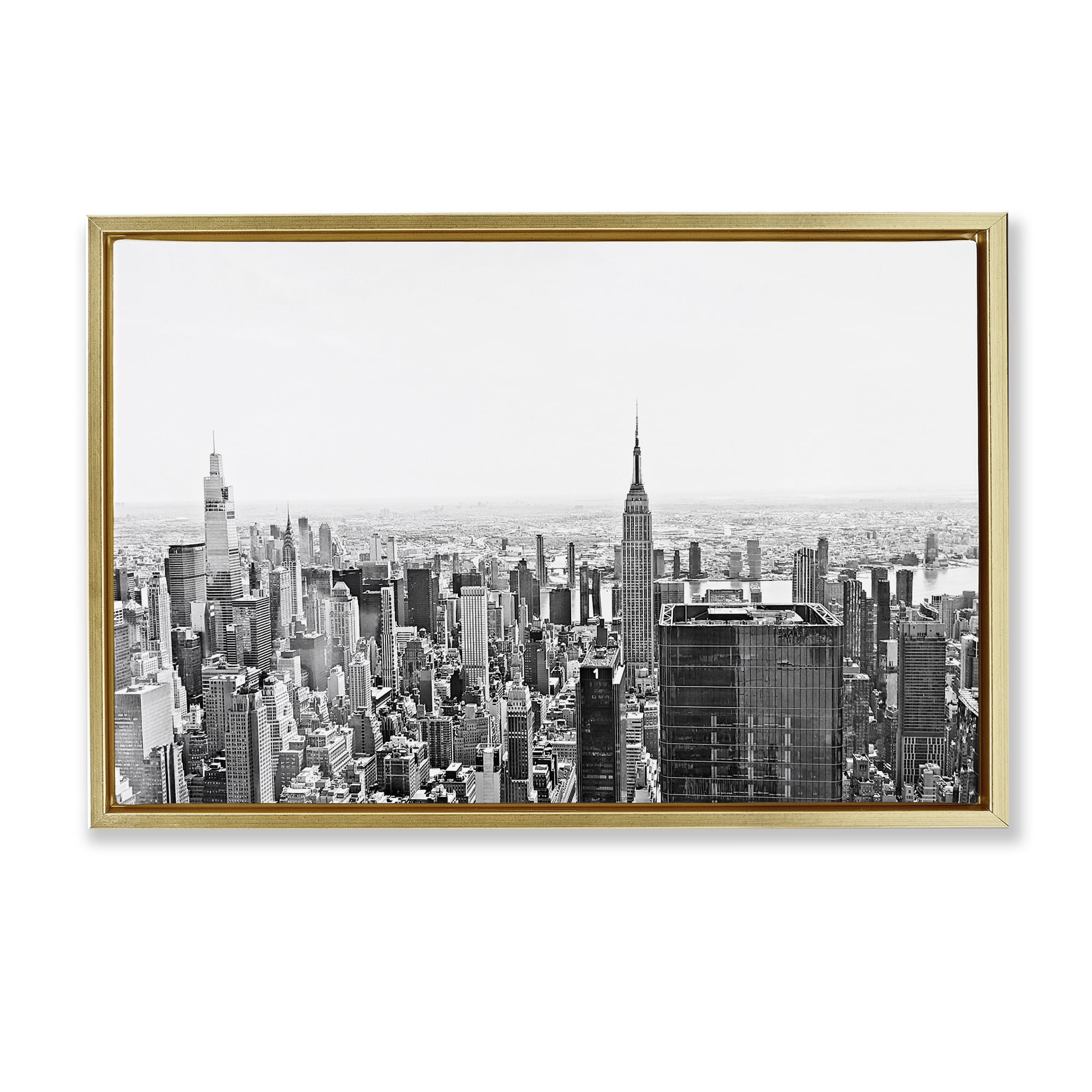 Stupell Industries New York City Scape View Gold Framed Floater Canvas Wall Art, design by Kali Wilson
