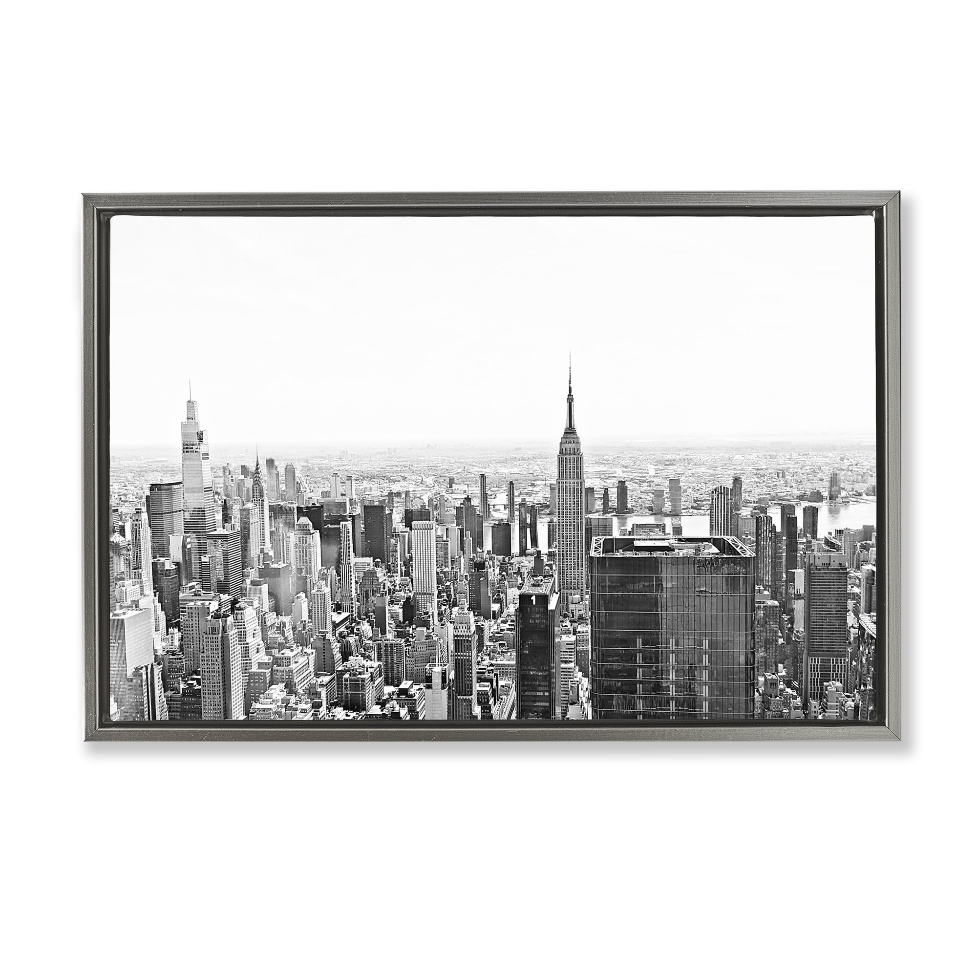 Stupell Industries New York City Scape View Gray Framed Floater Canvas Wall Art, design by Kali Wilson