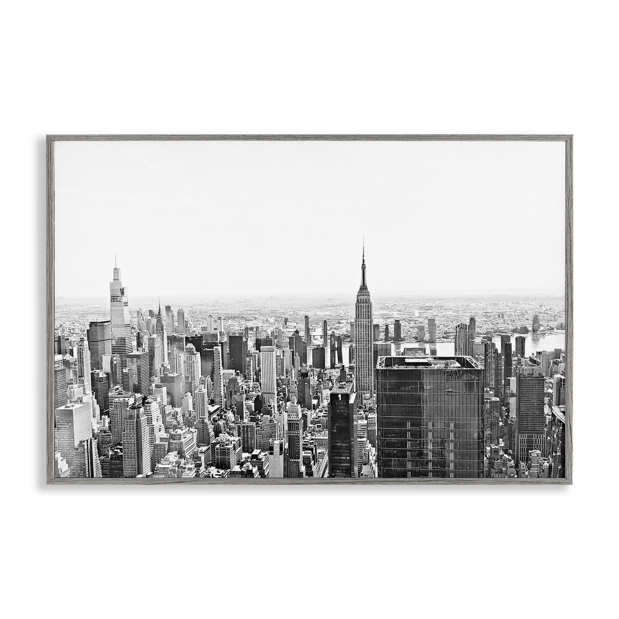 Stupell Industries New York City Scape View Gray Framed Giclee Art, design by Kali Wilson