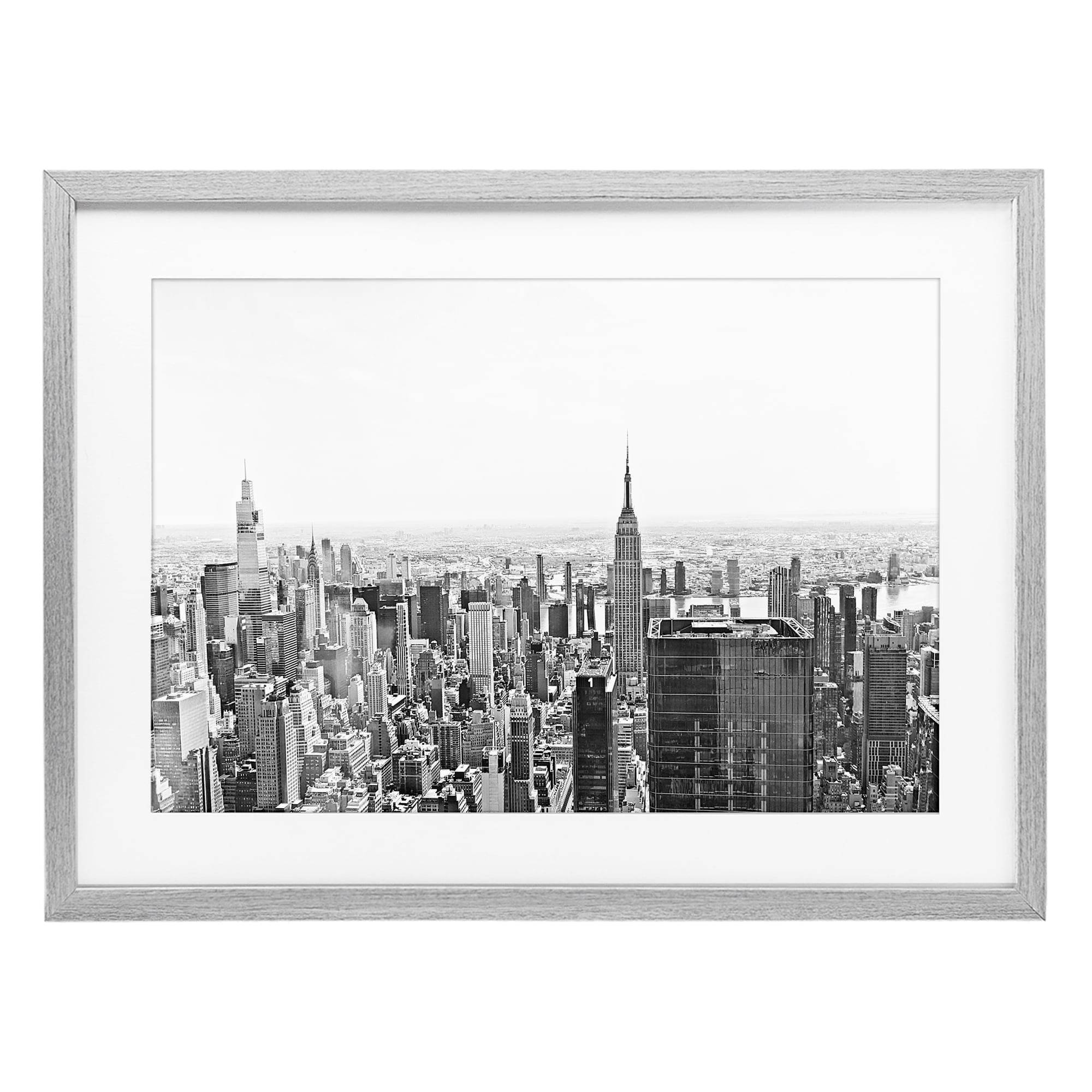Stupell Industries New York City Scape View Gray Framed Print Under Glass, design by Kali Wilson