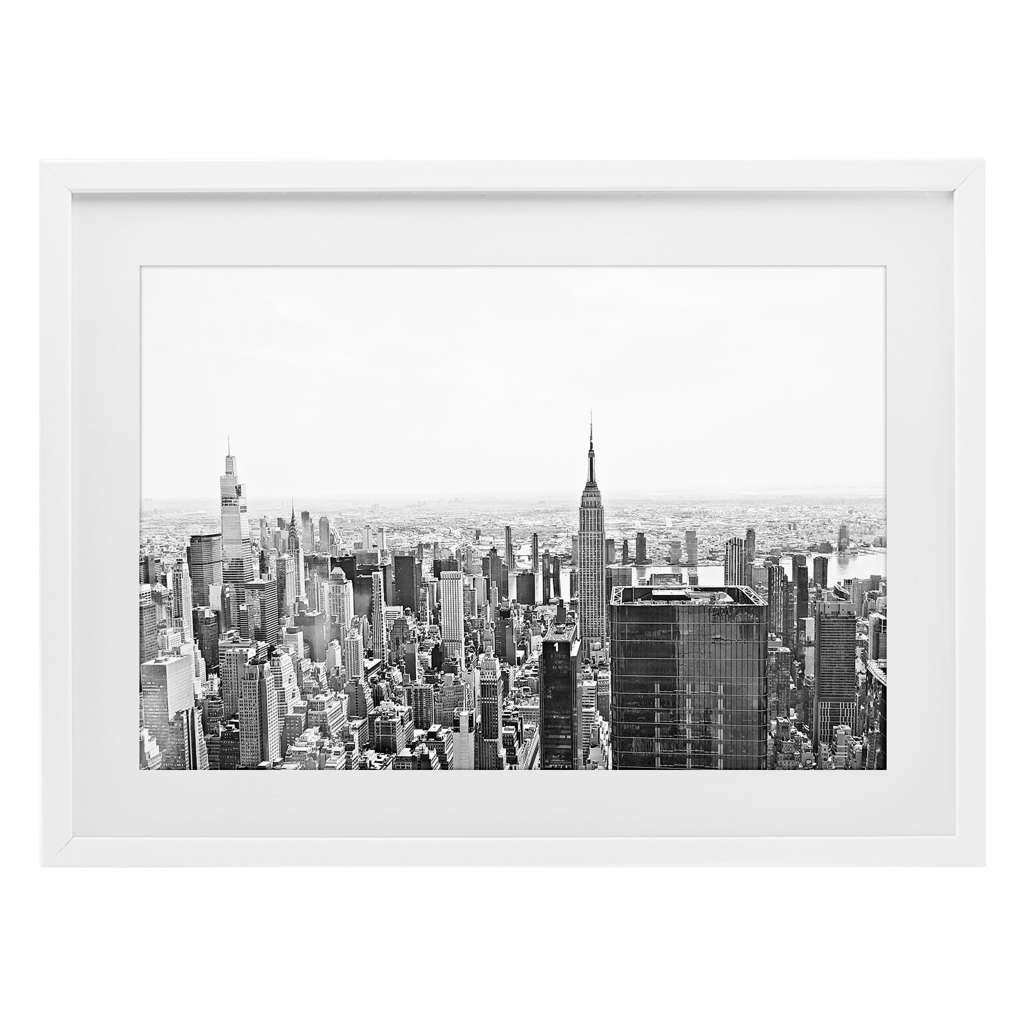 Stupell Industries New York City Scape View White Framed Print Under Glass, design by Kali Wilson