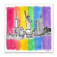 thumbnail image 1 of Stupell Industries New York City Skyline Bold Rainbow Stripe Pattern Wall Plaque by Mark Higden, 1 of 5