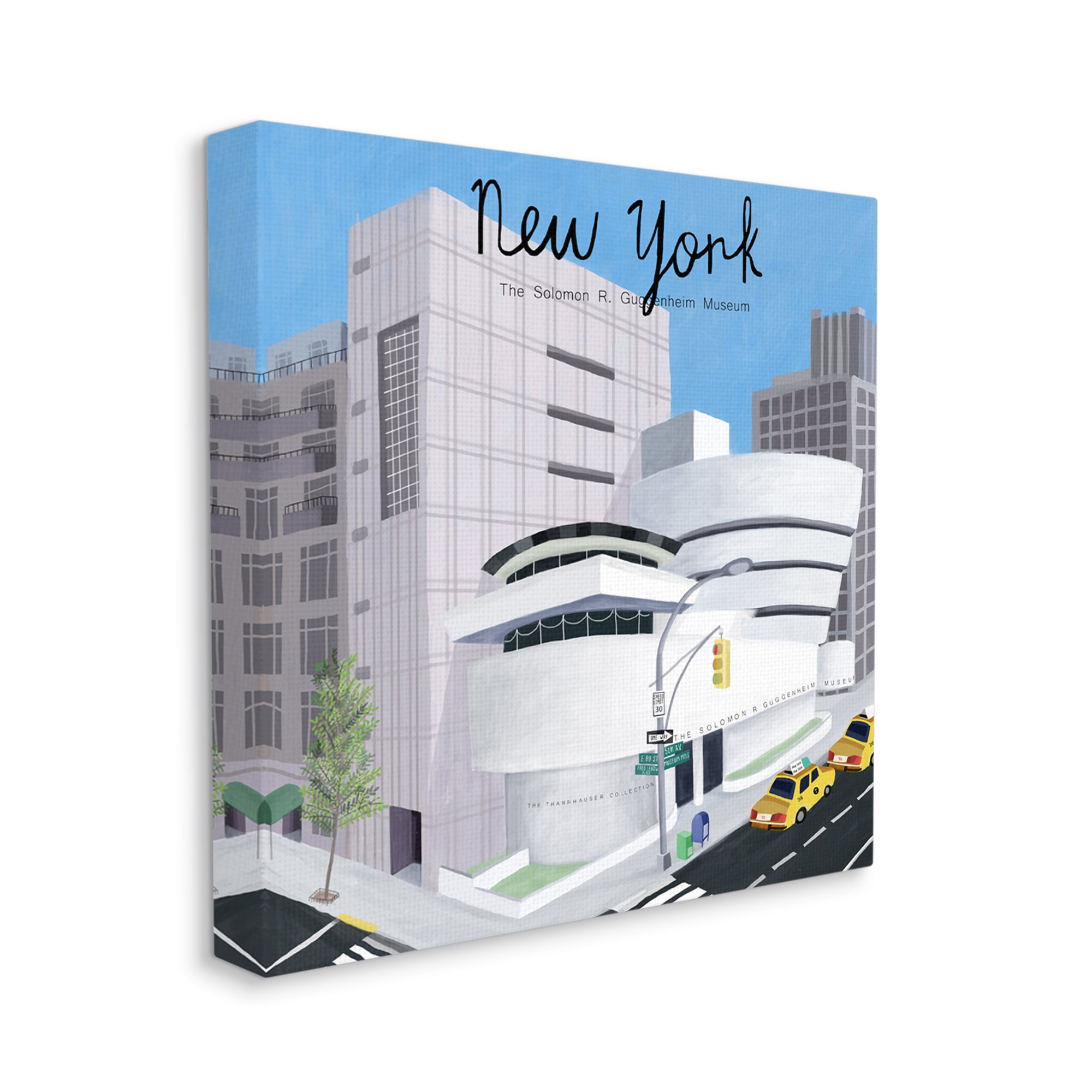 Stupell Industries New York Famous Museum Landmark Modern Architecture Graphic Art Gallery-Wrapped Canvas Print Wall Art, 24x24, by Carla Daly