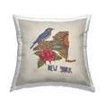 thumbnail image 1 of Stupell Industries New York Floral Pattern State Square Decorative Printed Throw Pillow, 18 x 18,, 1 of 4