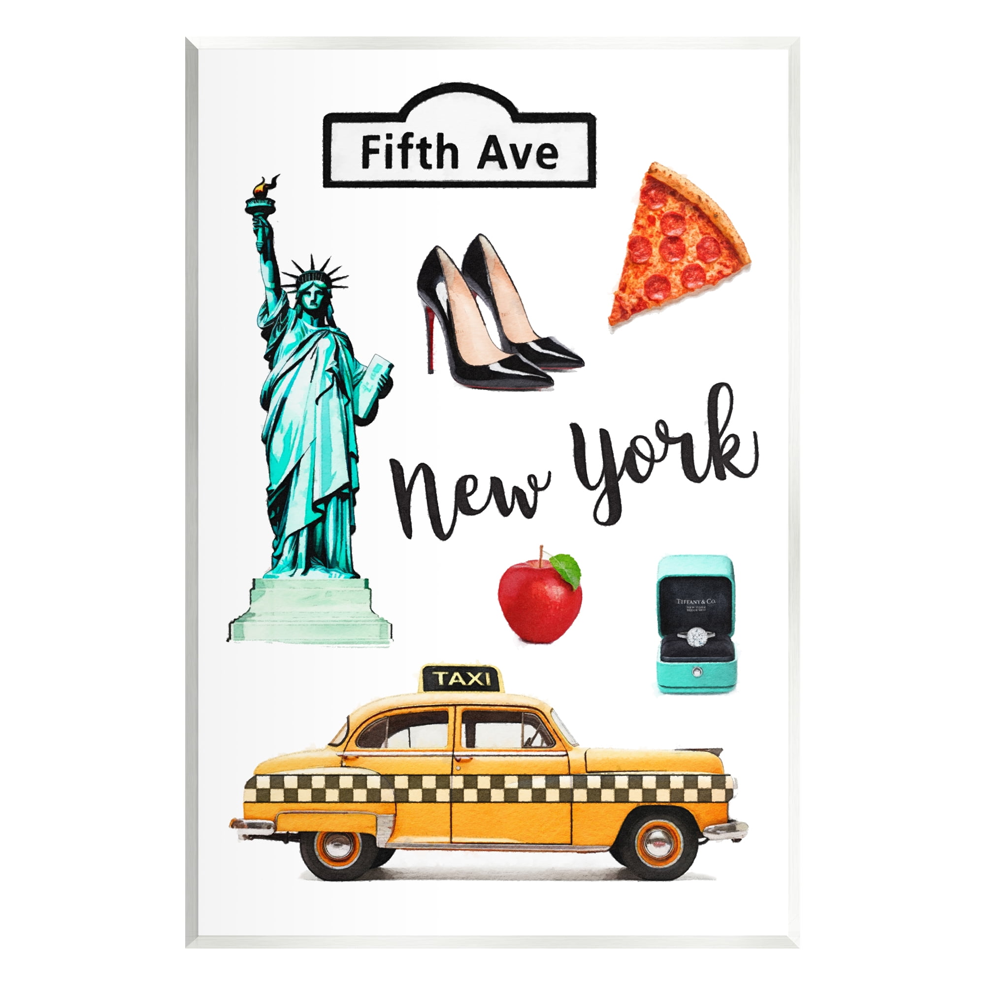 Stupell Industries New York Glam Travel Town & City Painting Unframed Art Print Wall Art, 13 x 19