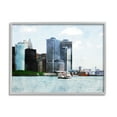 thumbnail image 1 of Stupell Industries New York Harbor Cityscape Town & City Painting Gray Framed Art Print Wall Art, 1 of 5