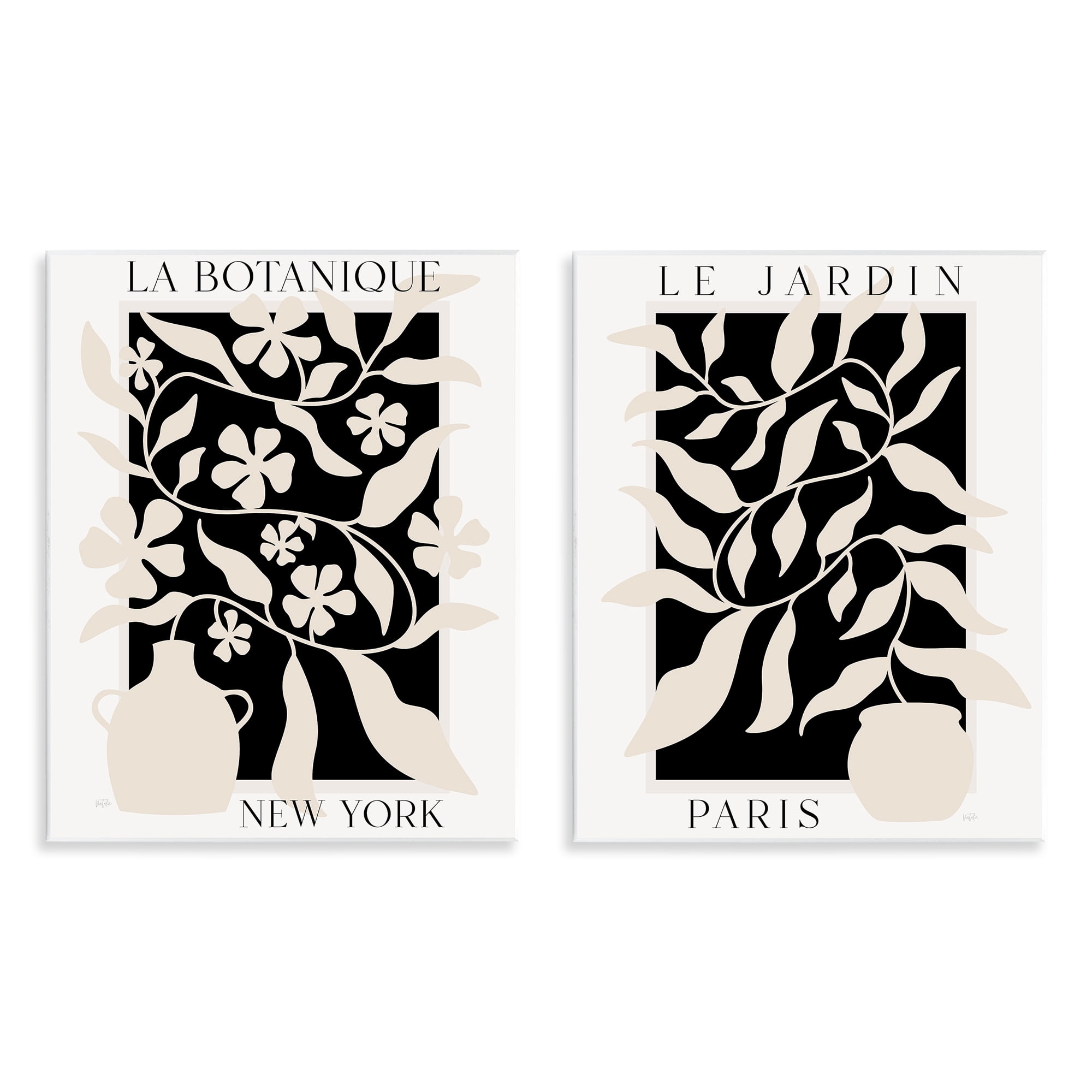 Stupell Industries New York & Paris Botanicals 2 Piece Wall Plaque Art Set, design by Natalie Carpentieri