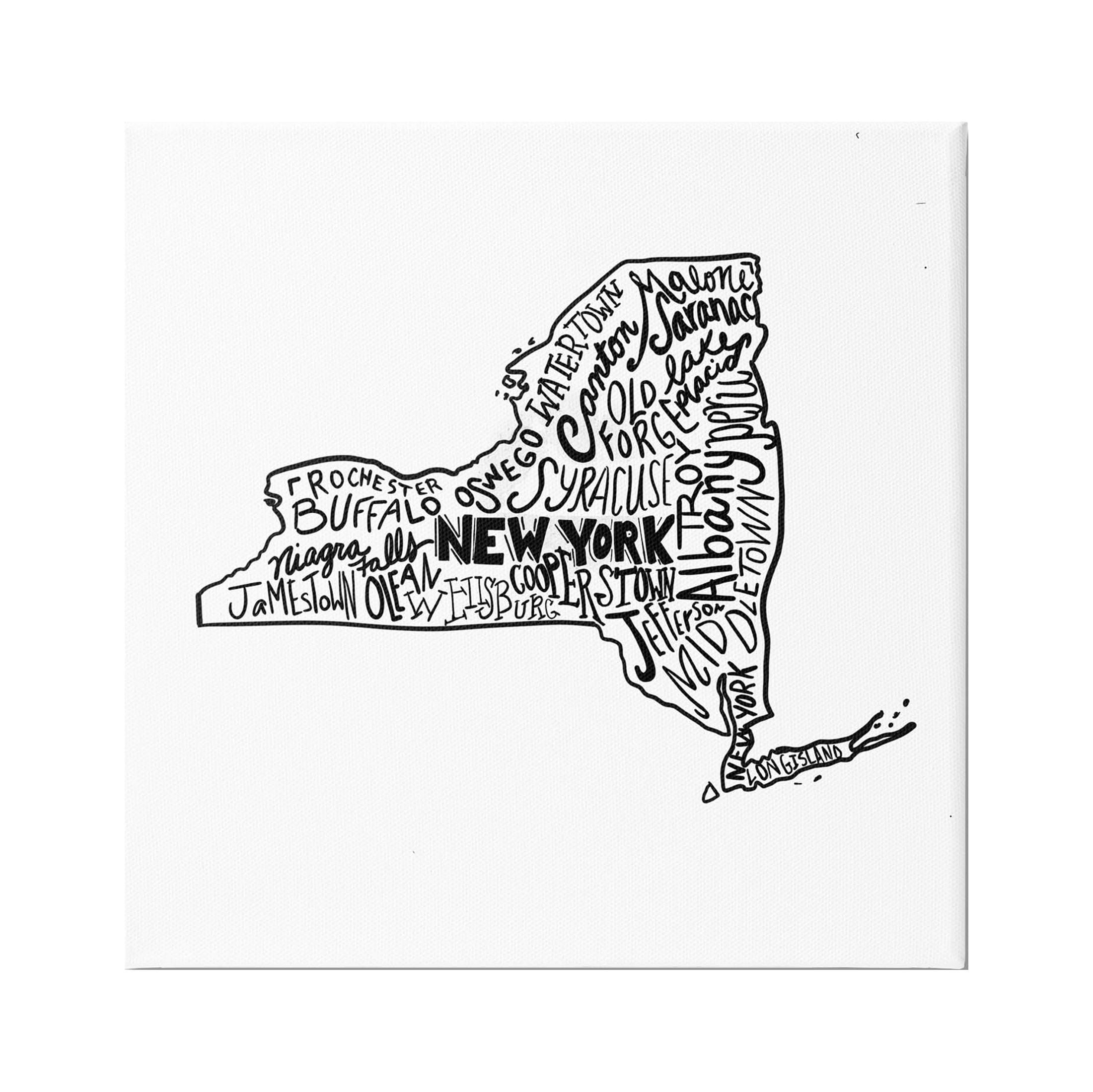 Stupell Industries New York State Cities Graphic Art Gallery Wrapped Canvas Print Wall Art, Design by The Saturday Evening Post