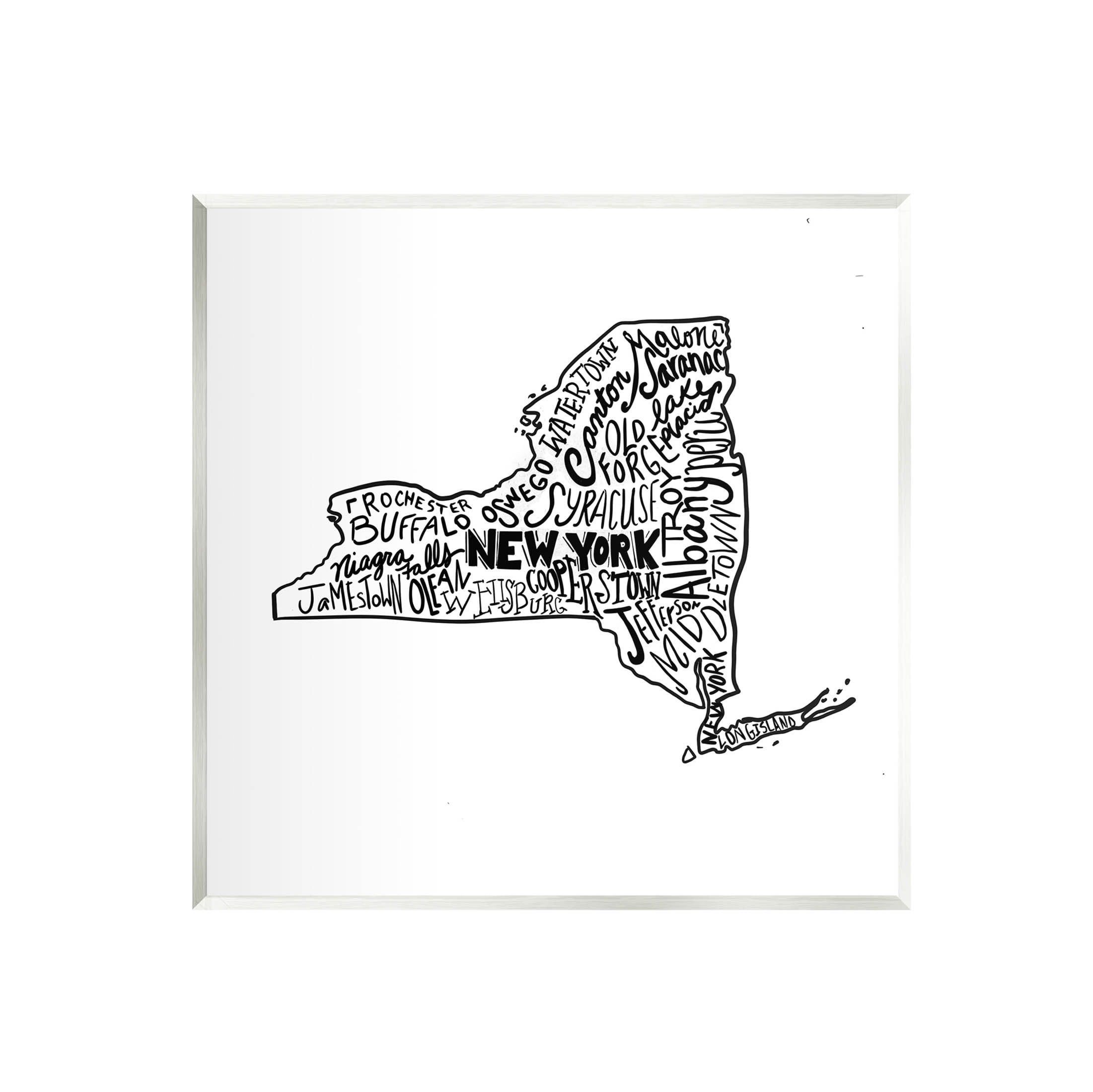 Stupell Industries New York State Cities Graphic Art Unframed Art Print Wall Art, Design by The Saturday Evening Post