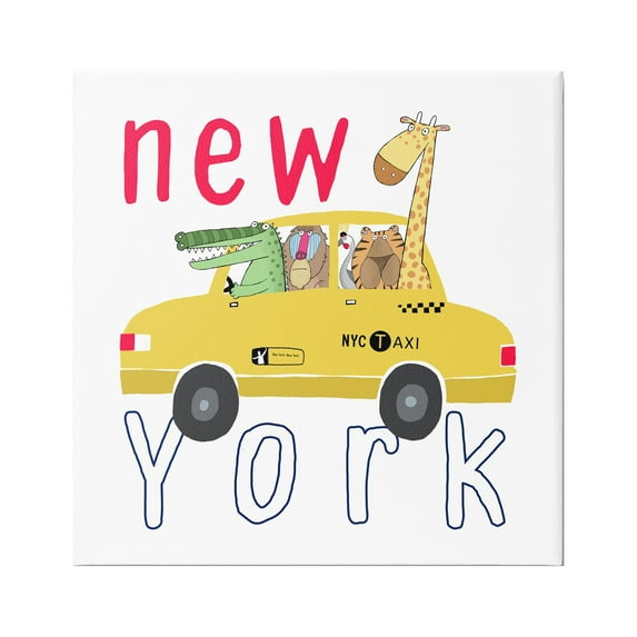 Stupell Industries New York Taxi Animals Animals & Insects Painting Gallery Wrapped Canvas Print Wall Art, 36 x 36