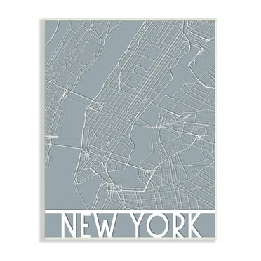 Stupell Industries New York Transportation Road Grid Geometric State Streets, 10 x 15, Design by Daphne Polselli