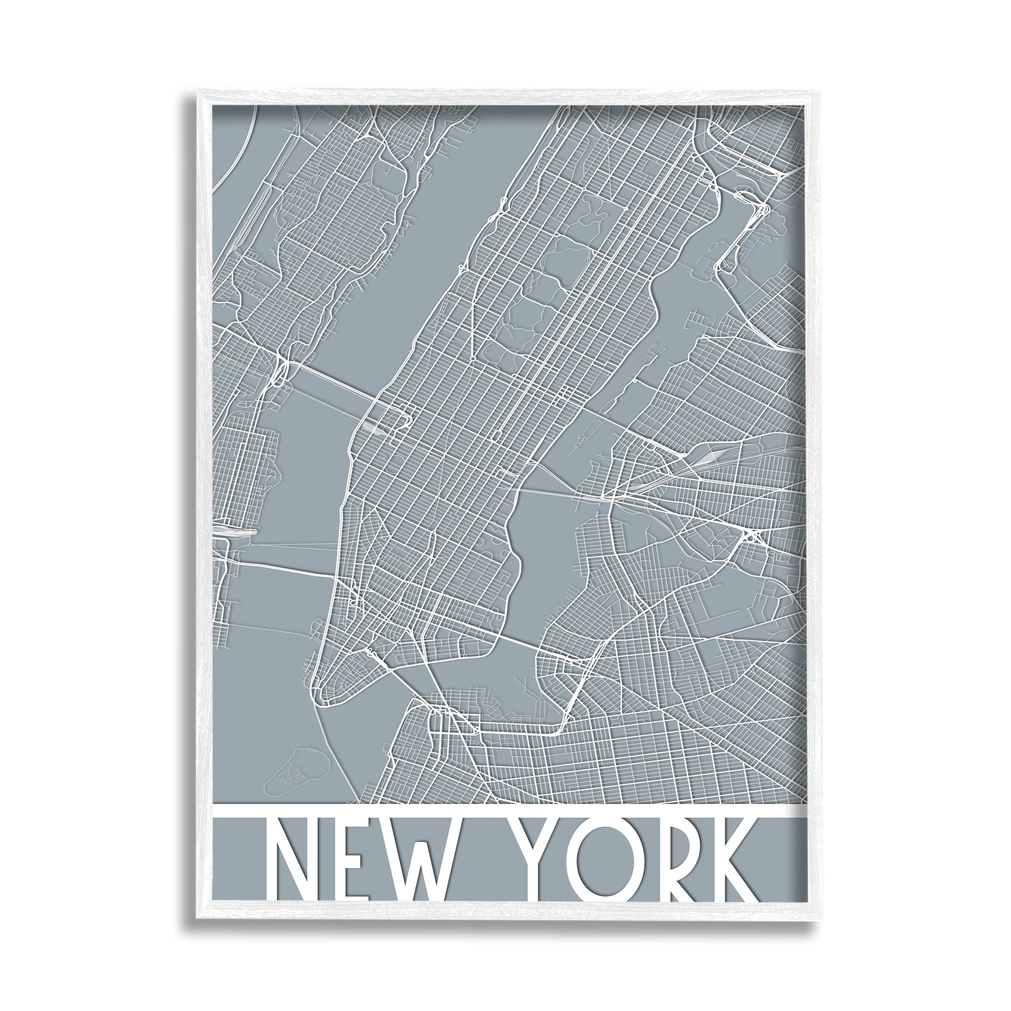 Stupell Industries New York Transportation Road Grid Geometric State Streets, 11 x 14, Design by Daphne Polselli