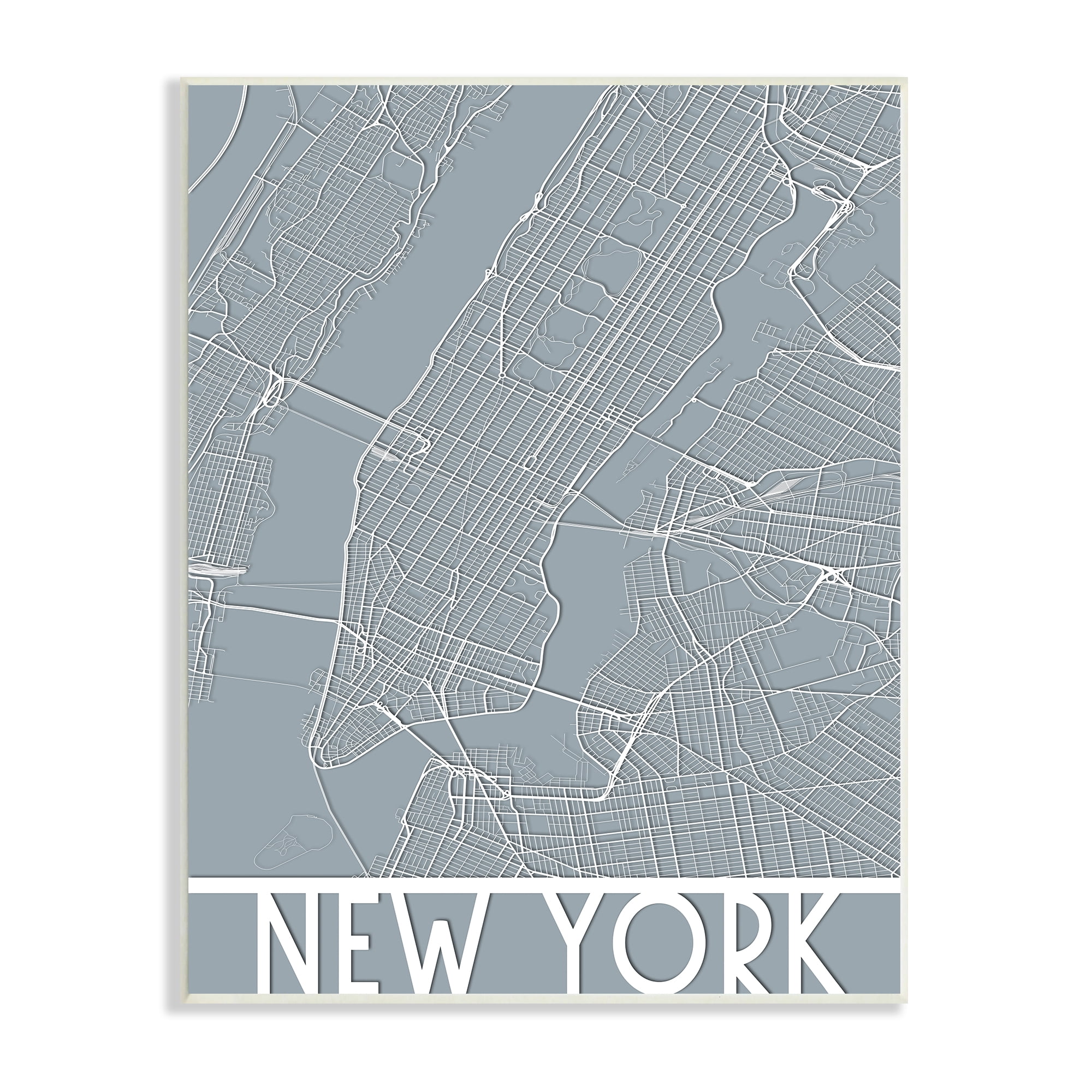 Stupell Industries New York Transportation Road Grid Geometric State Streets, 13 x 19, Design by Daphne Polselli