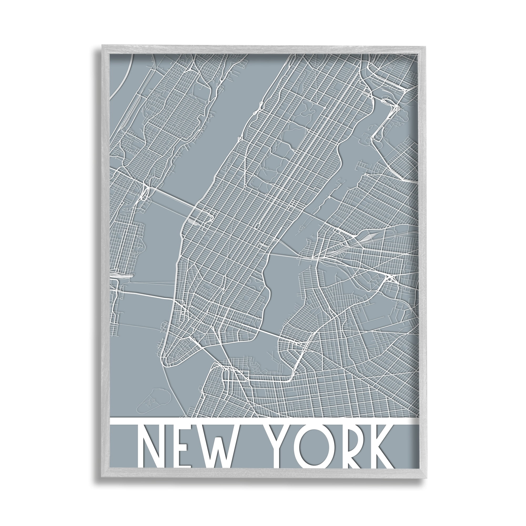 Stupell Industries New York Transportation Road Grid Geometric State Streets, 16 x 20, Design by Daphne Polselli