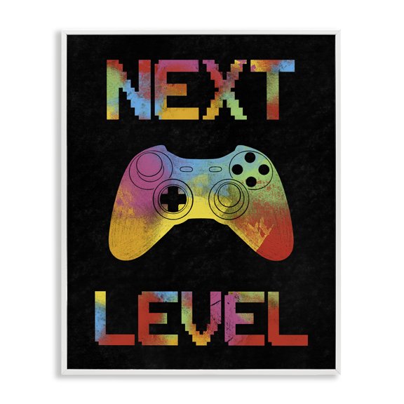 Stupell Industries Next Level Rainbow Splatter White Framed Giclee Art, design by Marcus Prime