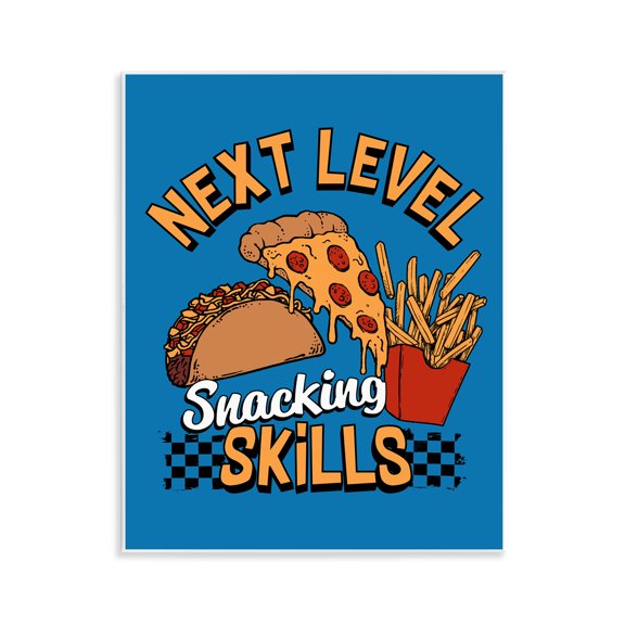 Stupell Industries Next Level Snacking Skills Wall Plaque Art design by Jedco Brands, Inc., 14 x 11