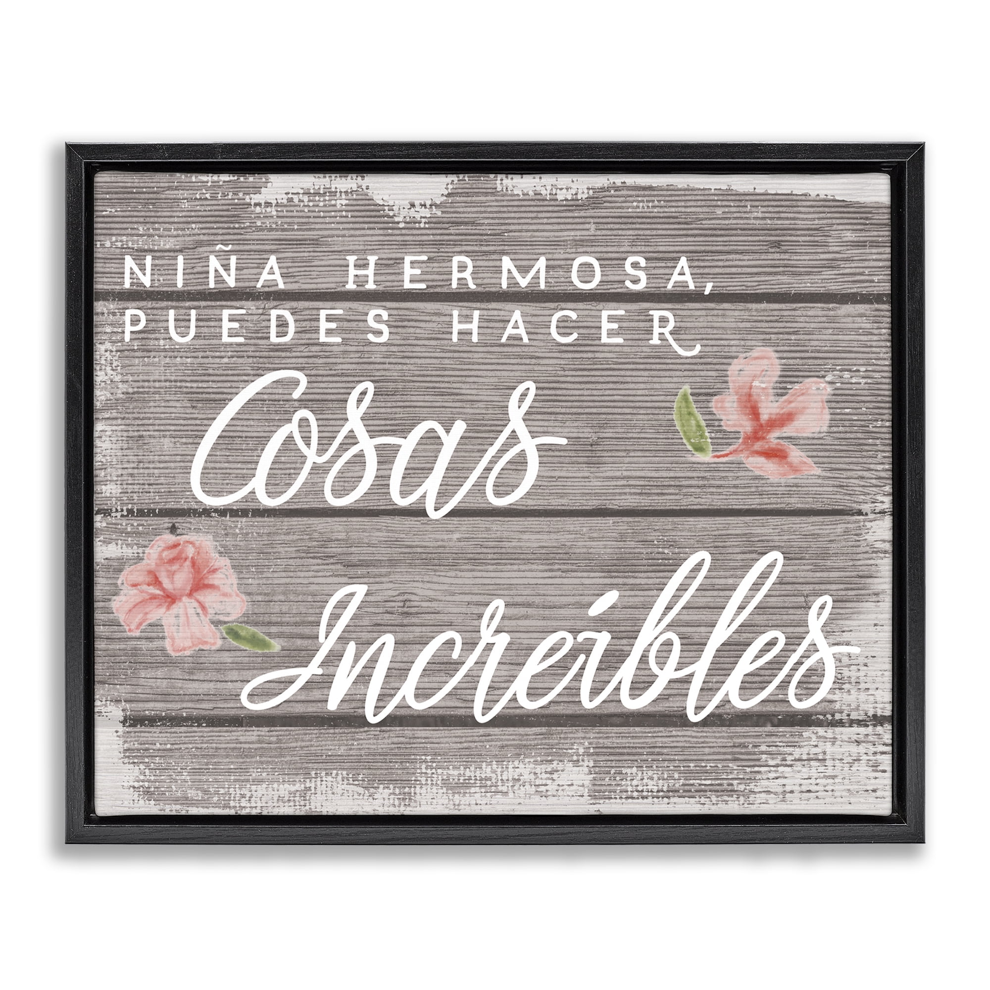 Stupell Industries Niña Hacer Cosas Increíbles Inspirational Quotes & Sayings Painting Black Floater Framed Art Print Wall Art, 31 x 25