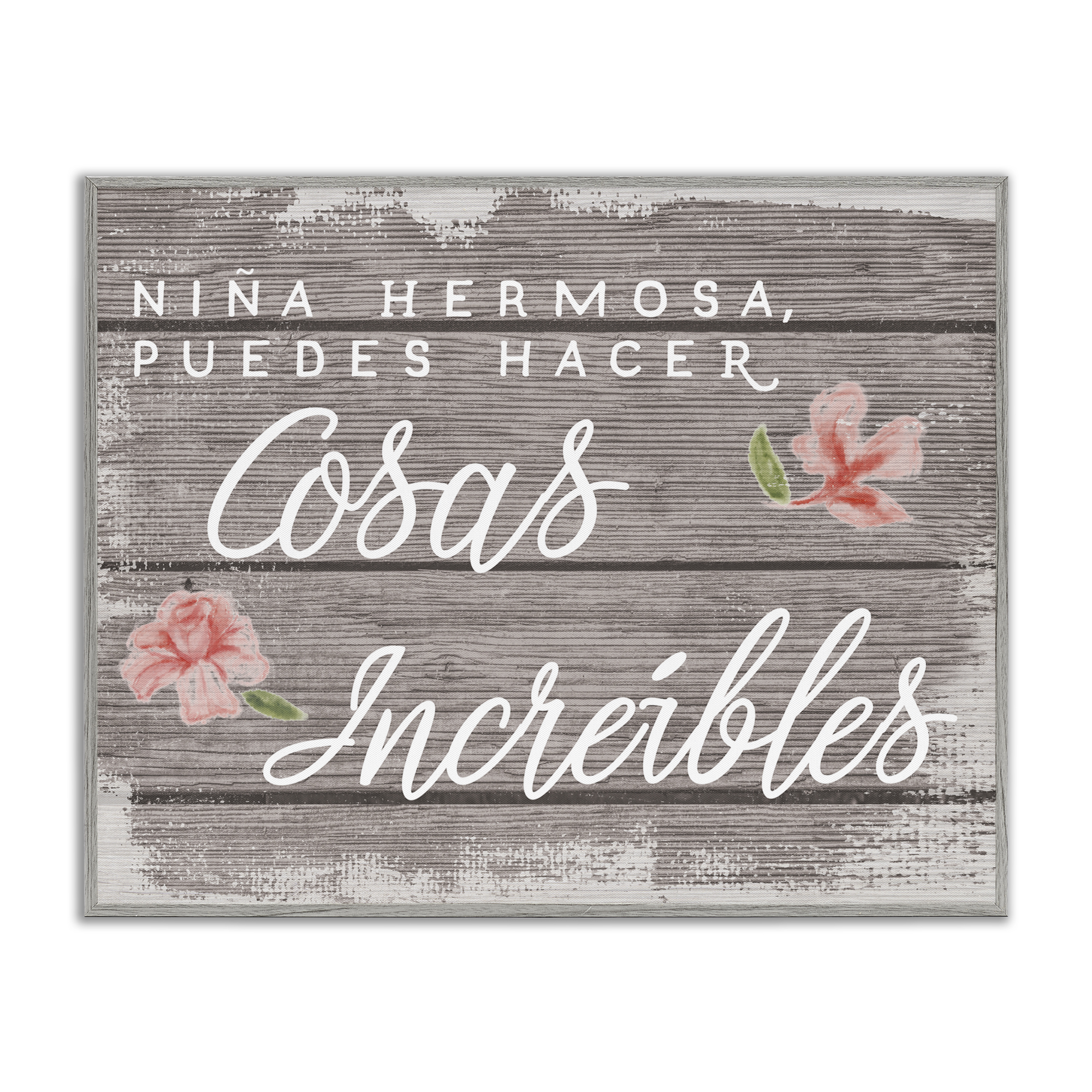 Stupell Industries Niña Hacer Cosas Increíbles Inspirational Quotes & Sayings Painting Gray Framed Art Print Wall Art, 14 x 11