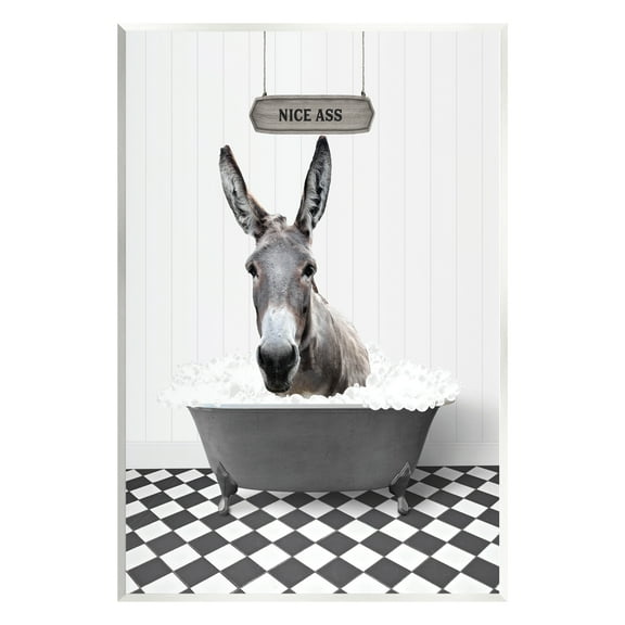 Stupell Industries Nice A** Bathroom Phrase Animals & Insects Painting Unframed Art Print Wall Art, 10 x 15