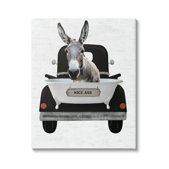 Stupell Industries Nice A** Donkey Phrase Animals & Insects Painting Gallery Wrapped Canvas Print Wall Art, 30 x 40