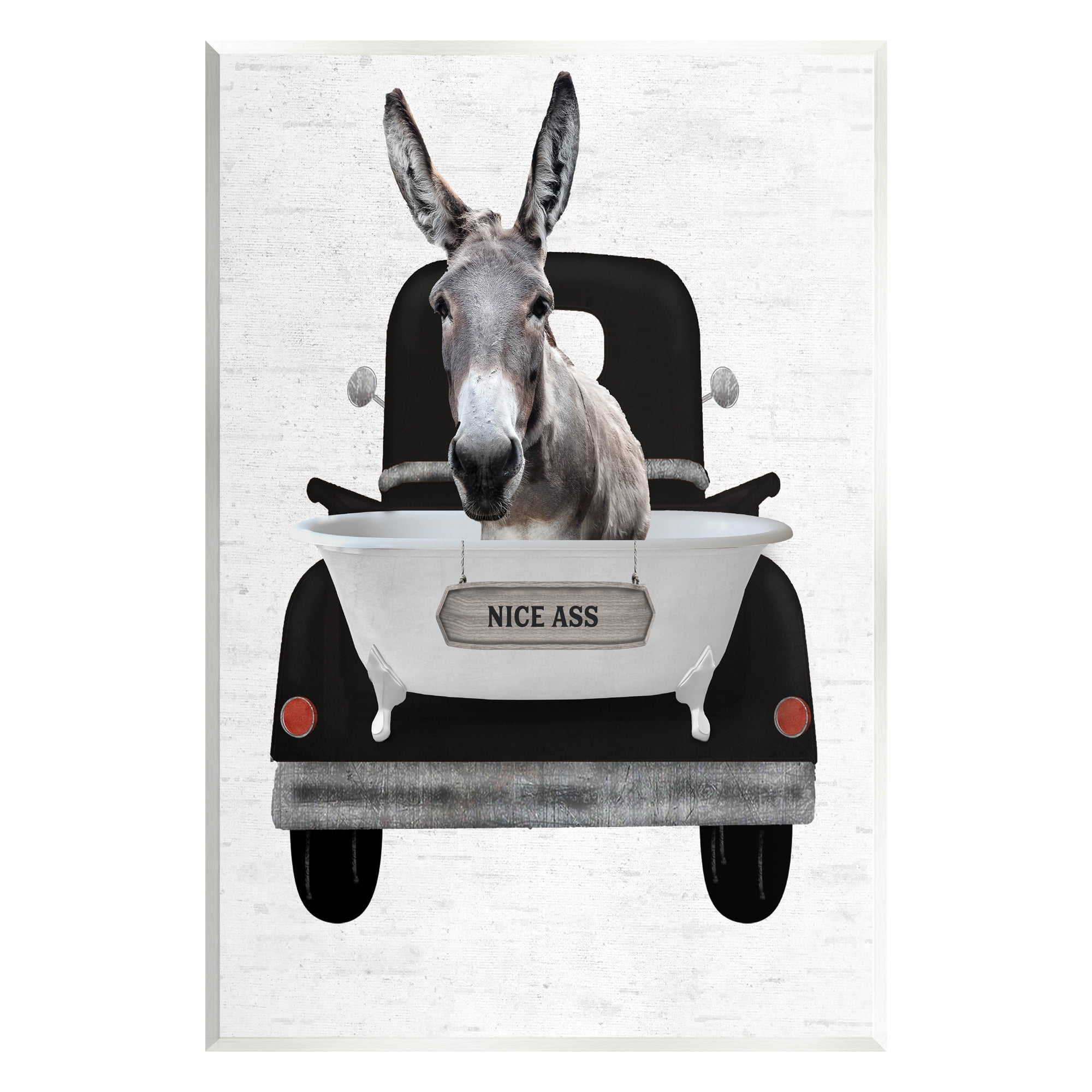 Stupell Industries Nice A** Donkey Phrase Animals & Insects Painting Unframed Art Print Wall Art, 10 x 15