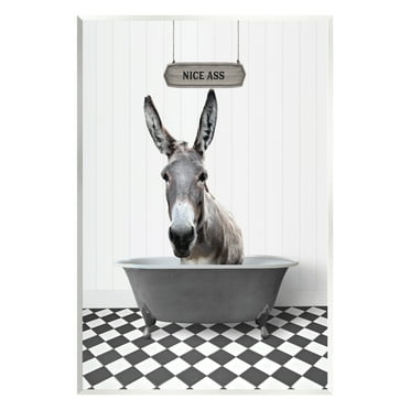 Stupell Industries Nice A** Funny Donkey Animals & Insects Painting Unframed Art Print Wall Art, 10 x 15