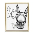 thumbnail image 1 of Stupell Industries Nice Arse Donkey Pun Animals & Insects Painting Gold Floater Framed Canvas Art Print Wall Art, 17 x 21, 1 of 9