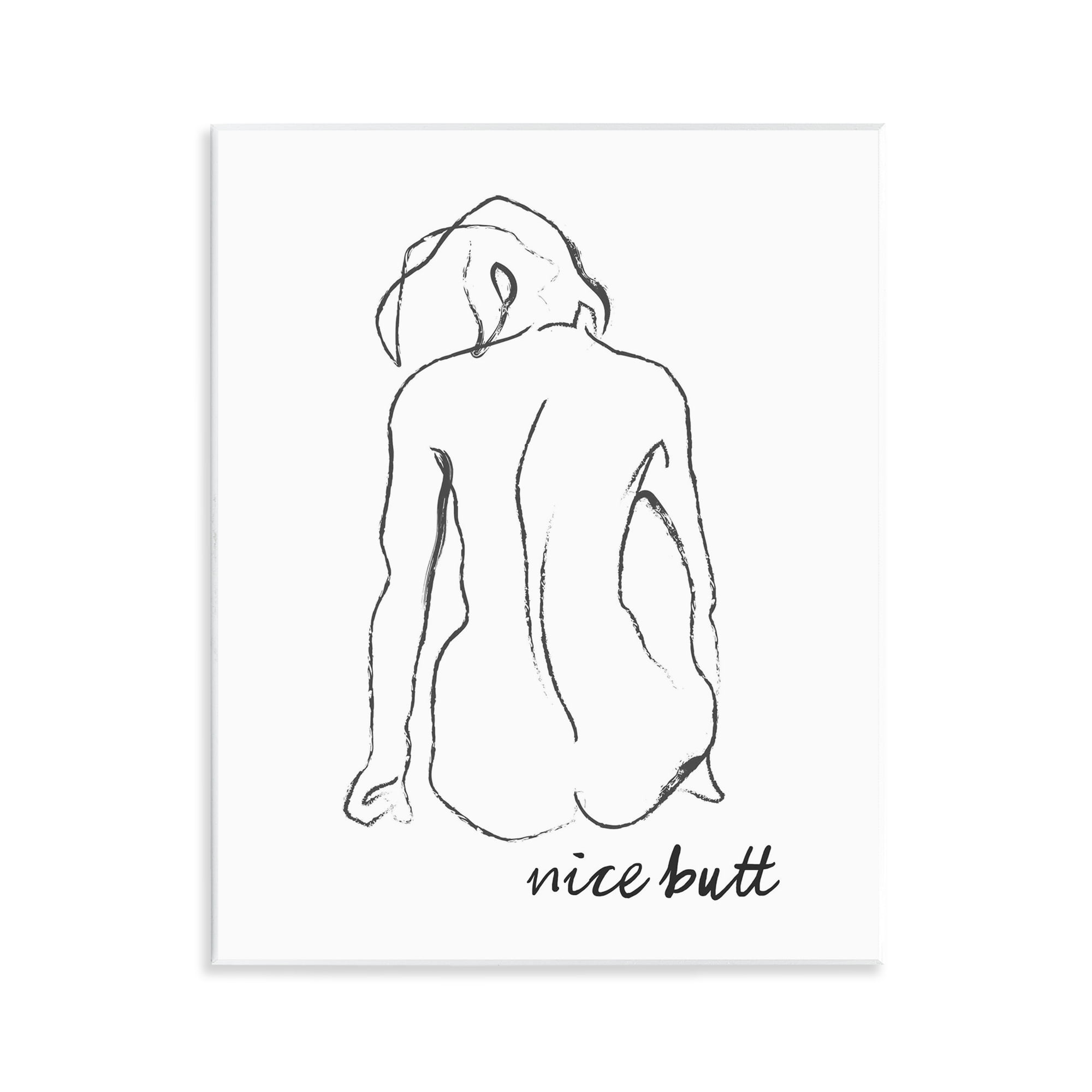 Stupell Industries Nice Butt Bathroom Refresh Wall Plaque Art, design by Lettered and Lined