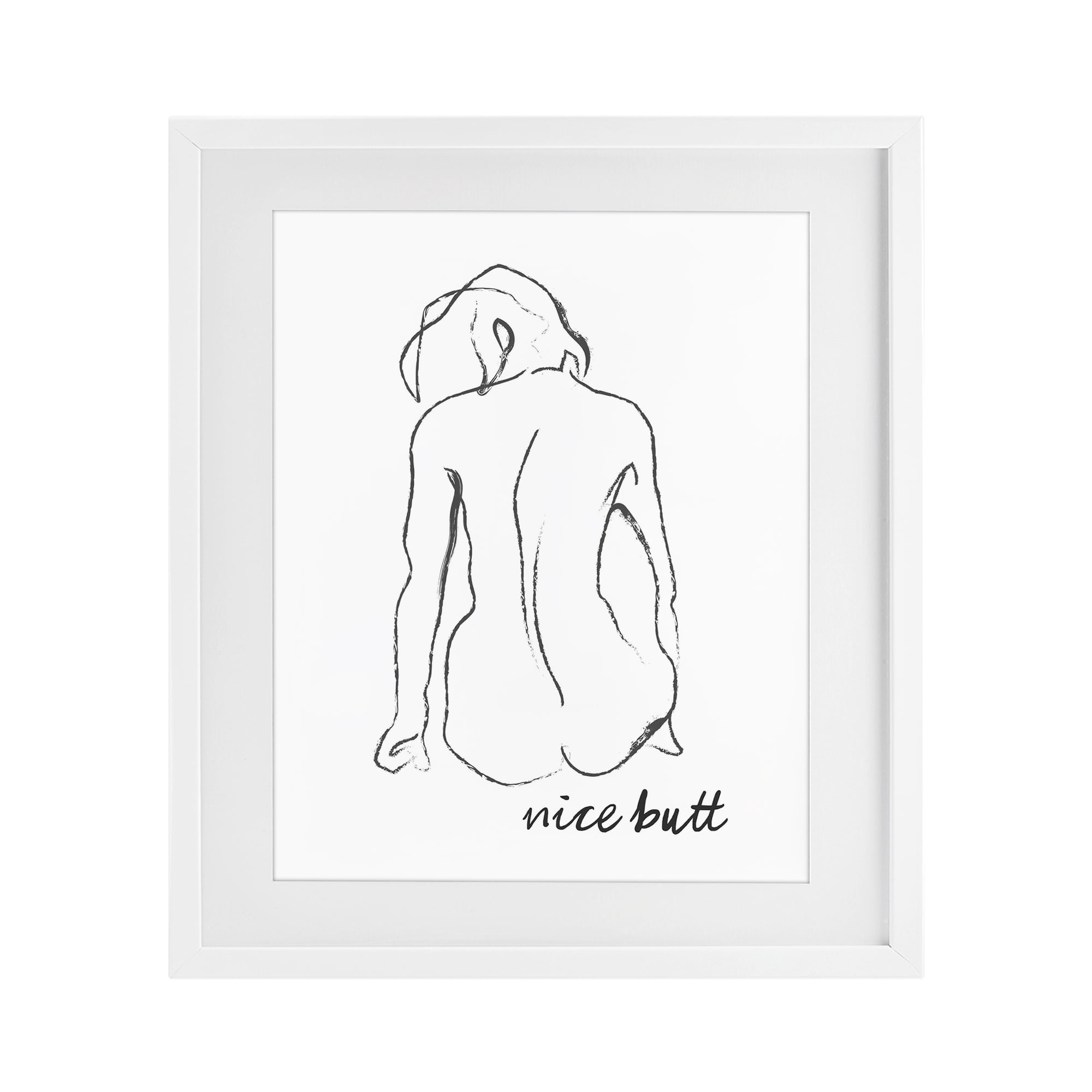 Stupell Industries Nice Butt Bathroom Refresh White Framed Print Under Glass, design by Lettered and Lined