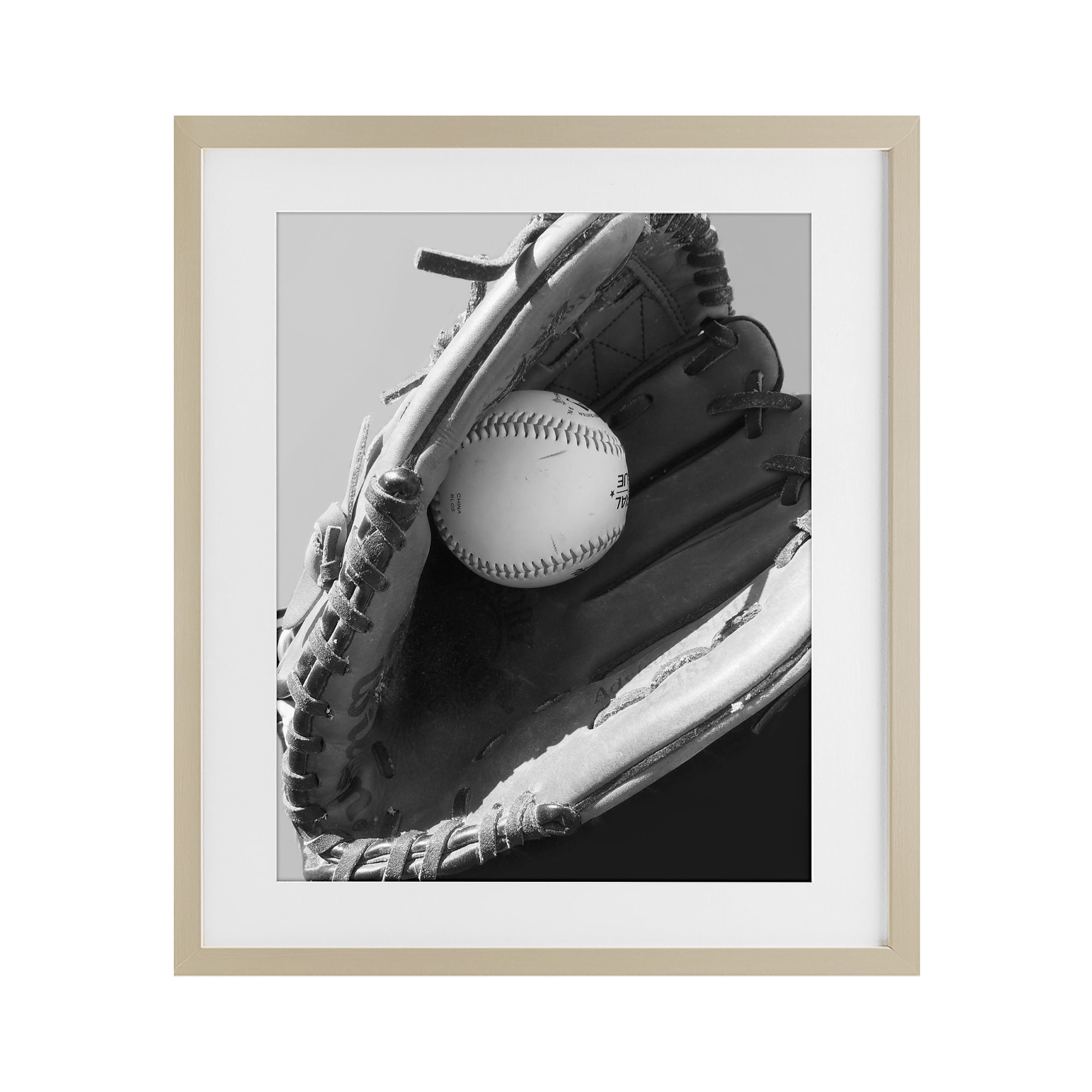Stupell Industries Nice Catch Baseball Birch Framed Print Under Glass, design by Marcus Prime