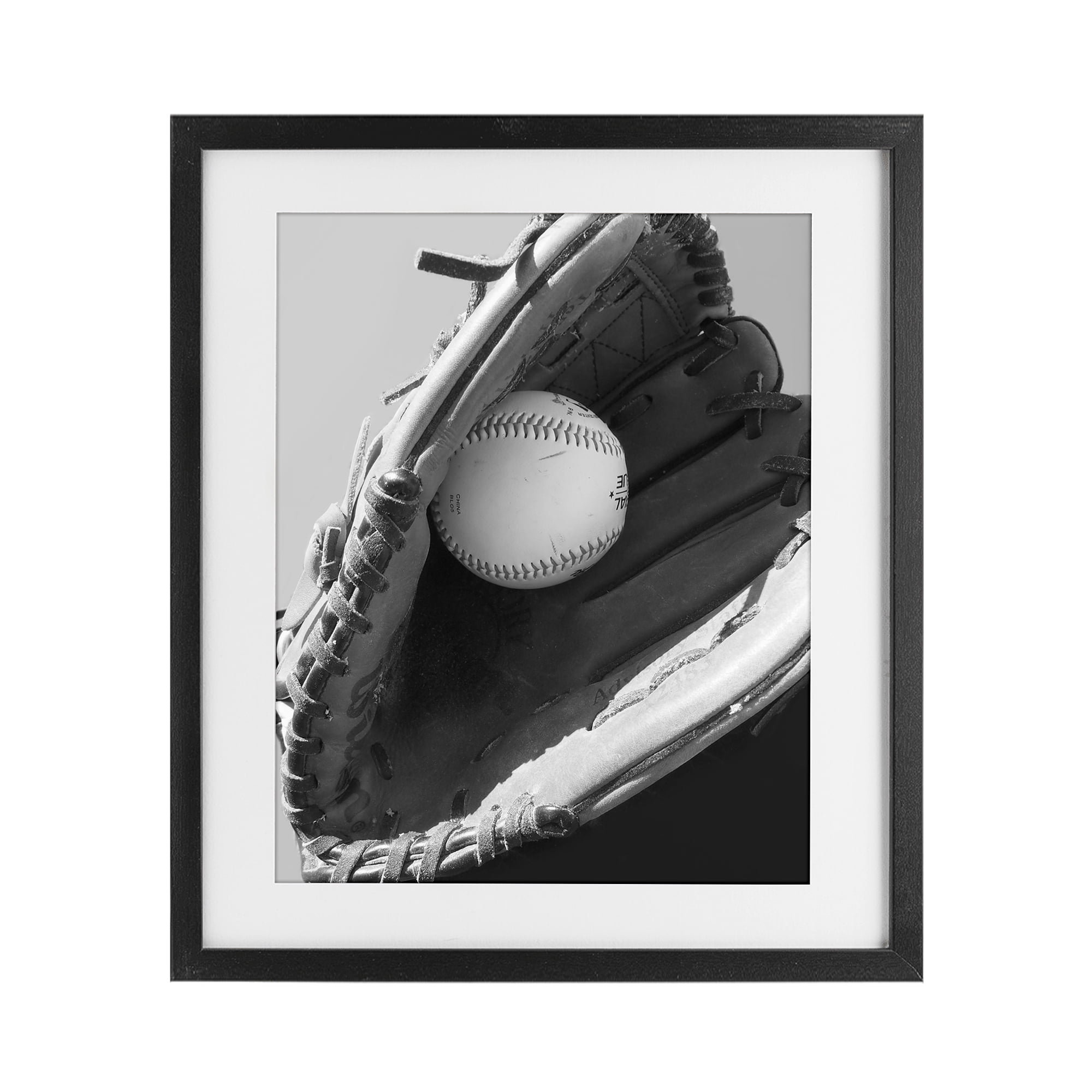 Stupell Industries Nice Catch Baseball Black Framed Print Under Glass, design by Marcus Prime