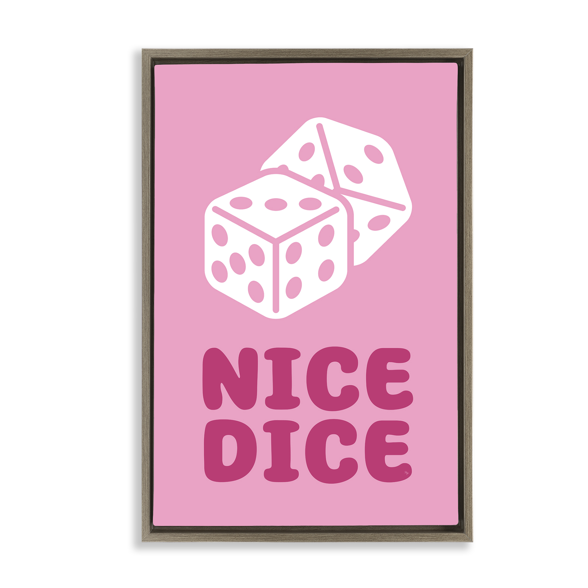 Stupell Industries Nice Dice Phrase Entertainment Painting Brown Floater Framed Canvas Art Print Wall Art, 17 x 25