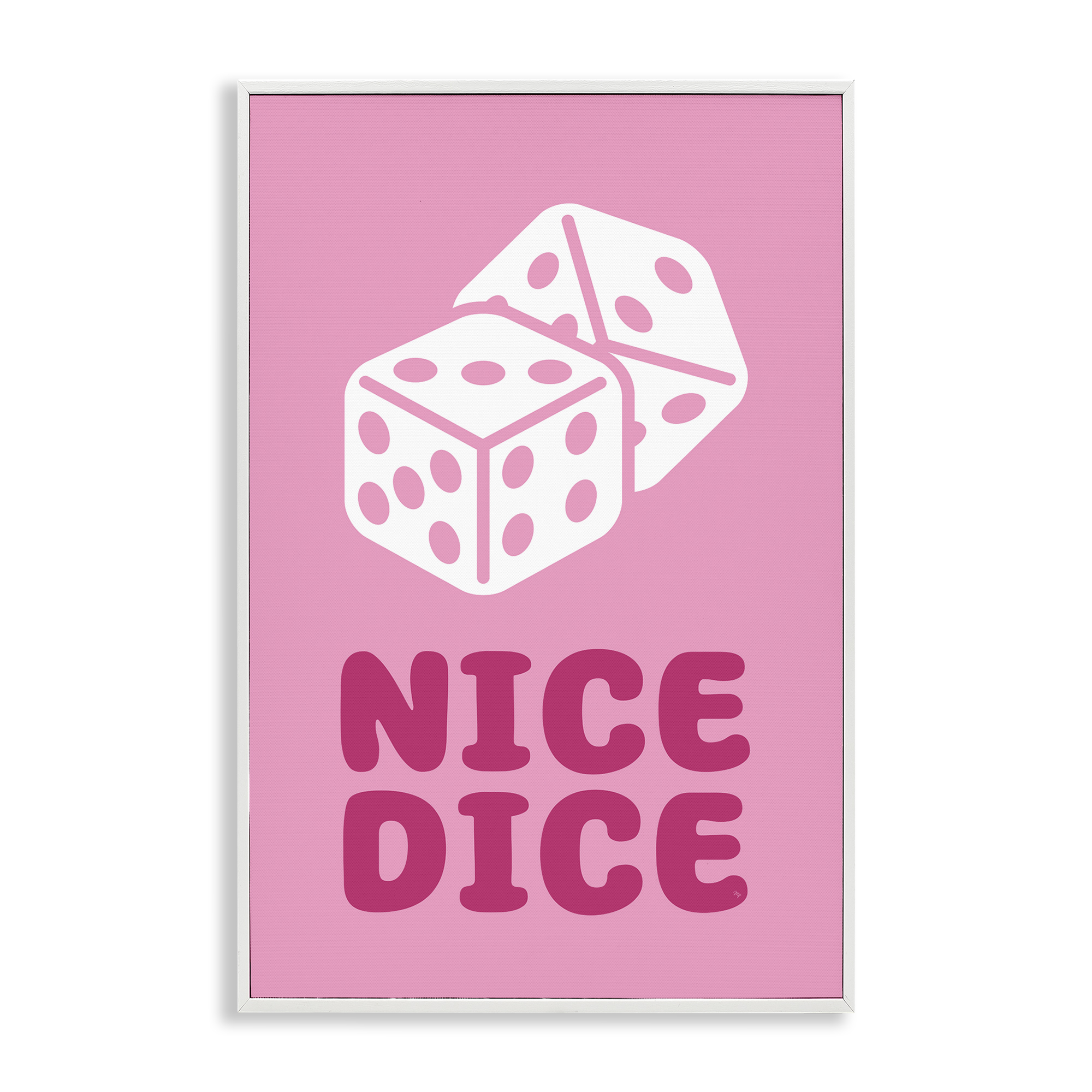 Stupell Industries Nice Dice Phrase Entertainment Painting White Framed Art Print Wall Art, 16 x 24