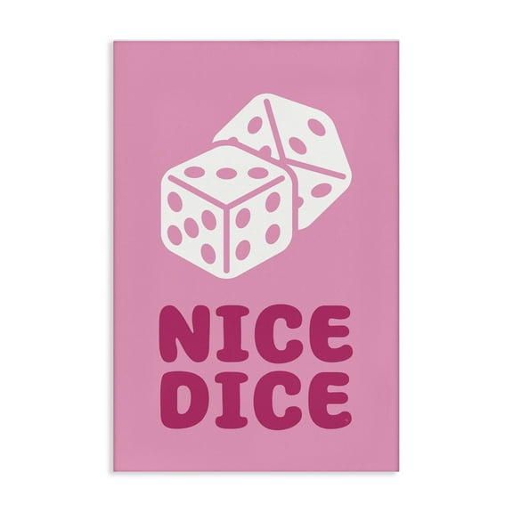 Stupell Industries Nice Dice Phrase Entertainment Painting Wrapped Canvas Art Print Wall Art, 16 x 24