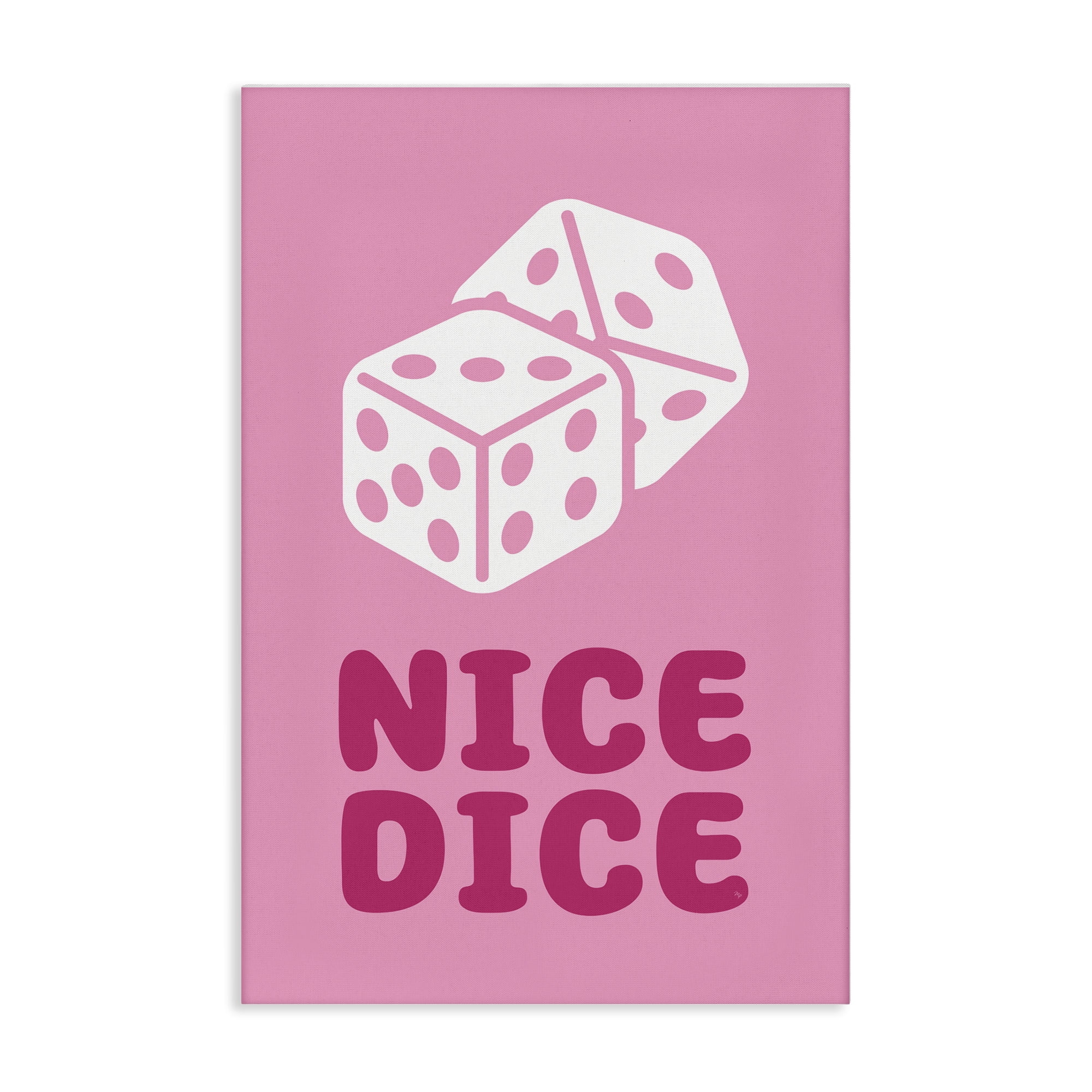 Stupell Industries Nice Dice Phrase Entertainment Painting Wrapped Canvas Art Print Wall Art, 20 x 30